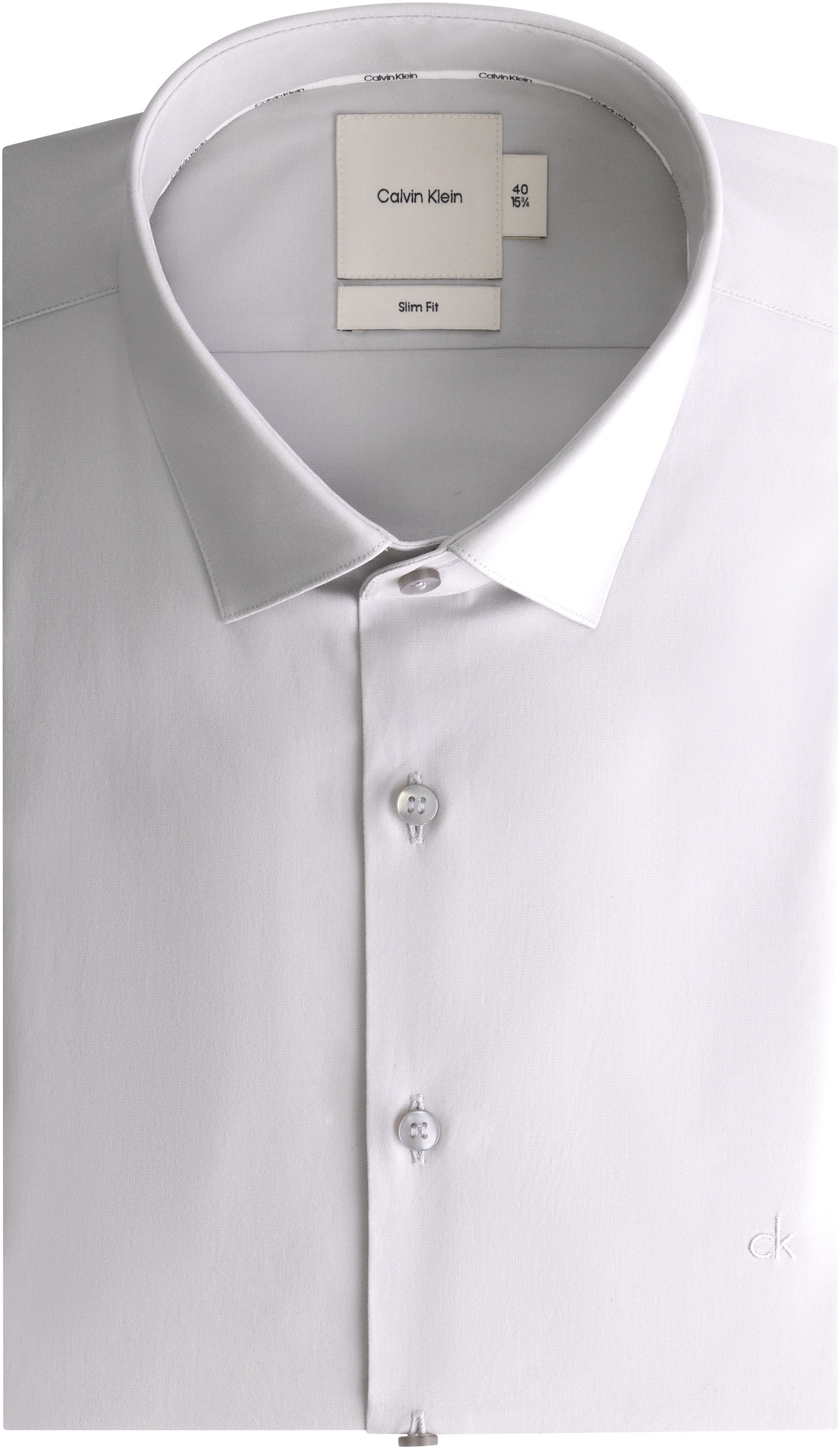 Calvin Klein Businesshemd »POPLIN STRETCH SLIM SHIRT« mit Kentkragen, Logoprint auf Brusthöhe