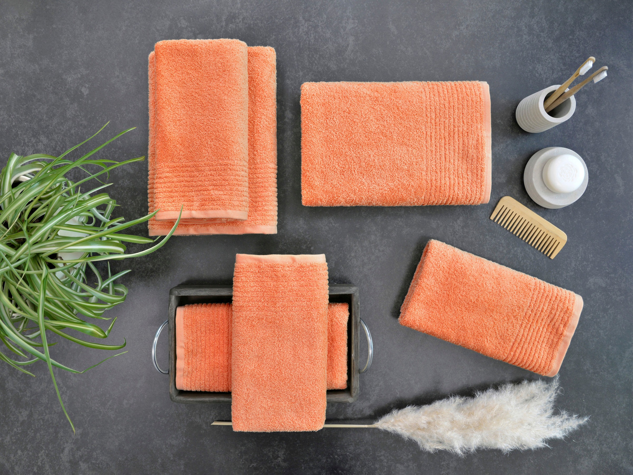 Dyckhoff Handtuch Set "Brillant" Set 6 Stk. Walkfrottee mit Streifenbordüre günstig online kaufen