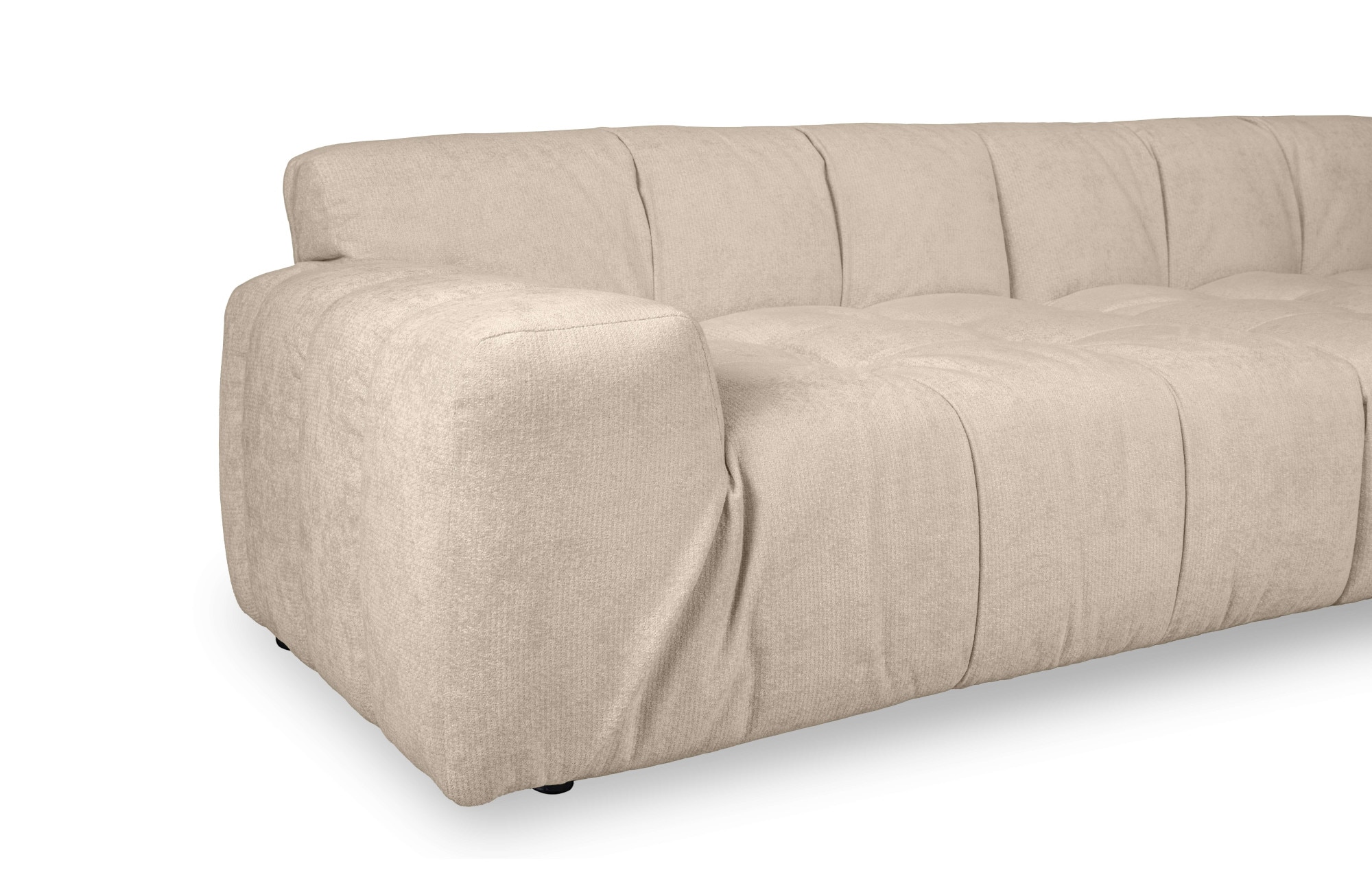 INOSIGN 3-Sitzer »Calmara, Breite 286 cm, weicher Lounge-Sitzkomfort«, bodentief, Samt oder Chenille, mit Knopfsteppung