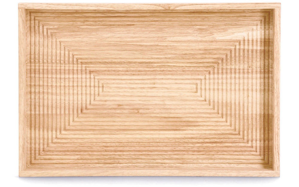 Thumbnail - Zeller Present Servierplatte "Stripes" Gummibaumholz FSC zertifiziert