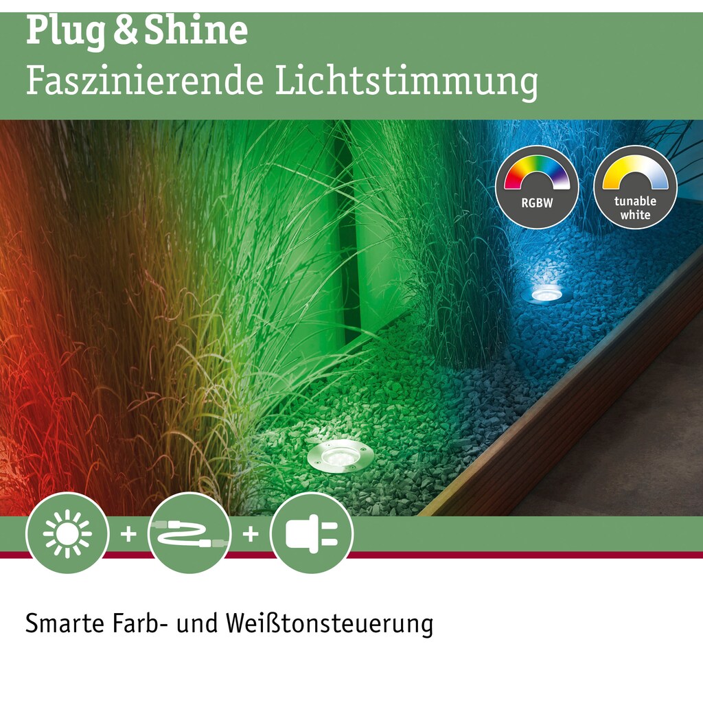 Paulmann LED Einbauleuchte »Plug & Shine«, 3 flammig-flammig, LED-Modul, IP65 RGBW 24V ZigBee