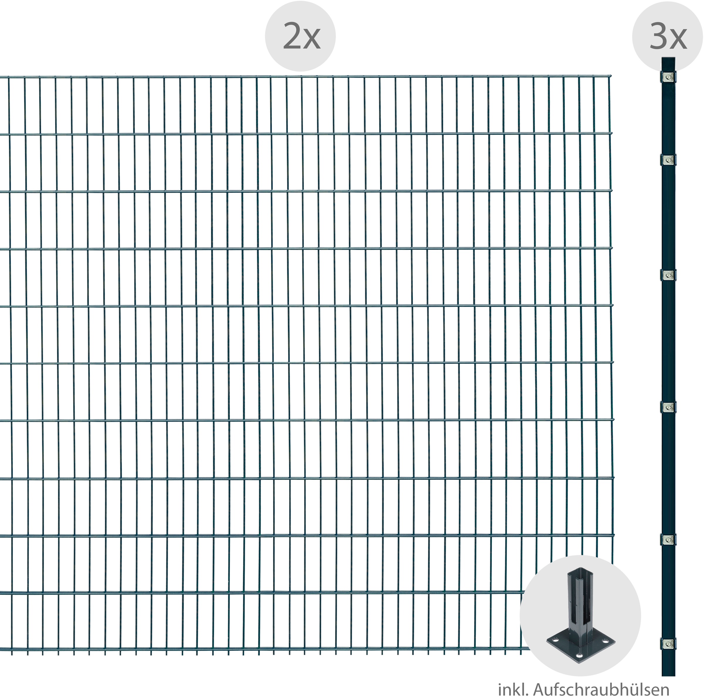 Arvotec Doppelstabmattenzaun "ESSENTIAL 203 zum Aufschrauben", Zaunhöhe 203 günstig online kaufen