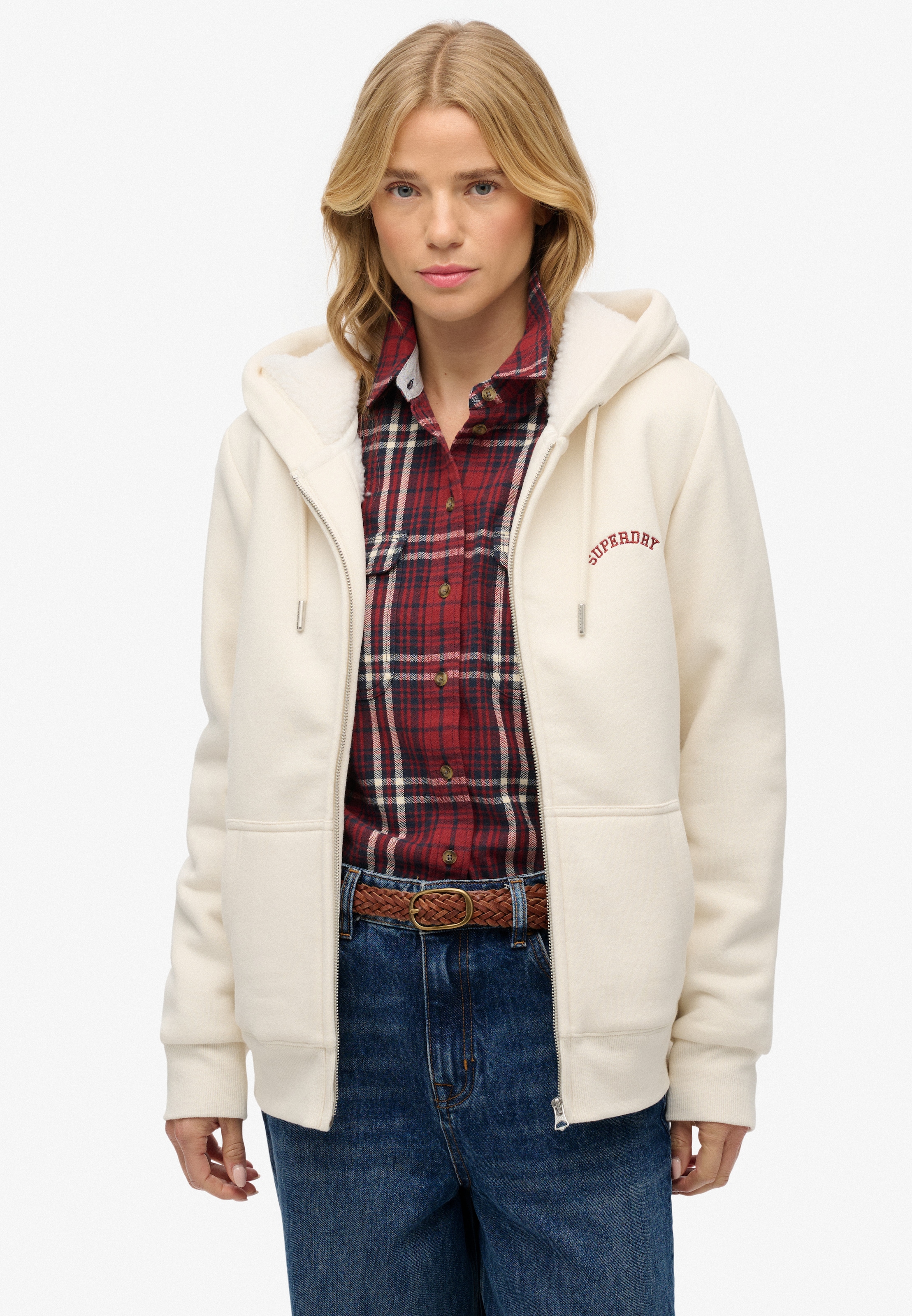 Superdry Kapuzensweatjacke "BORG LINED ZIPHOOD" günstig online kaufen