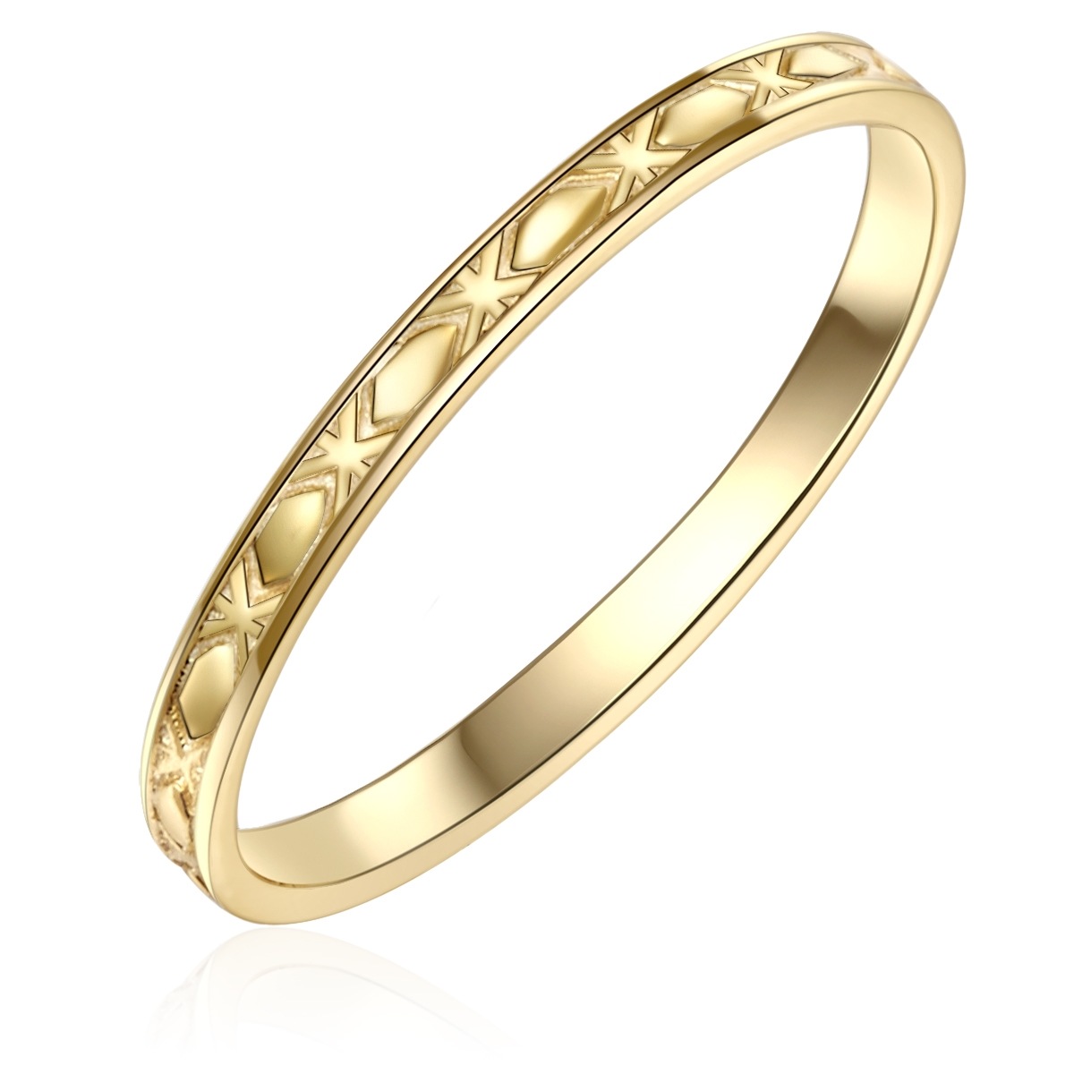 GLANZSTÜCKE MÜNCHEN GSM281 Women's Finger Ring Yellow Gold Size 54 2