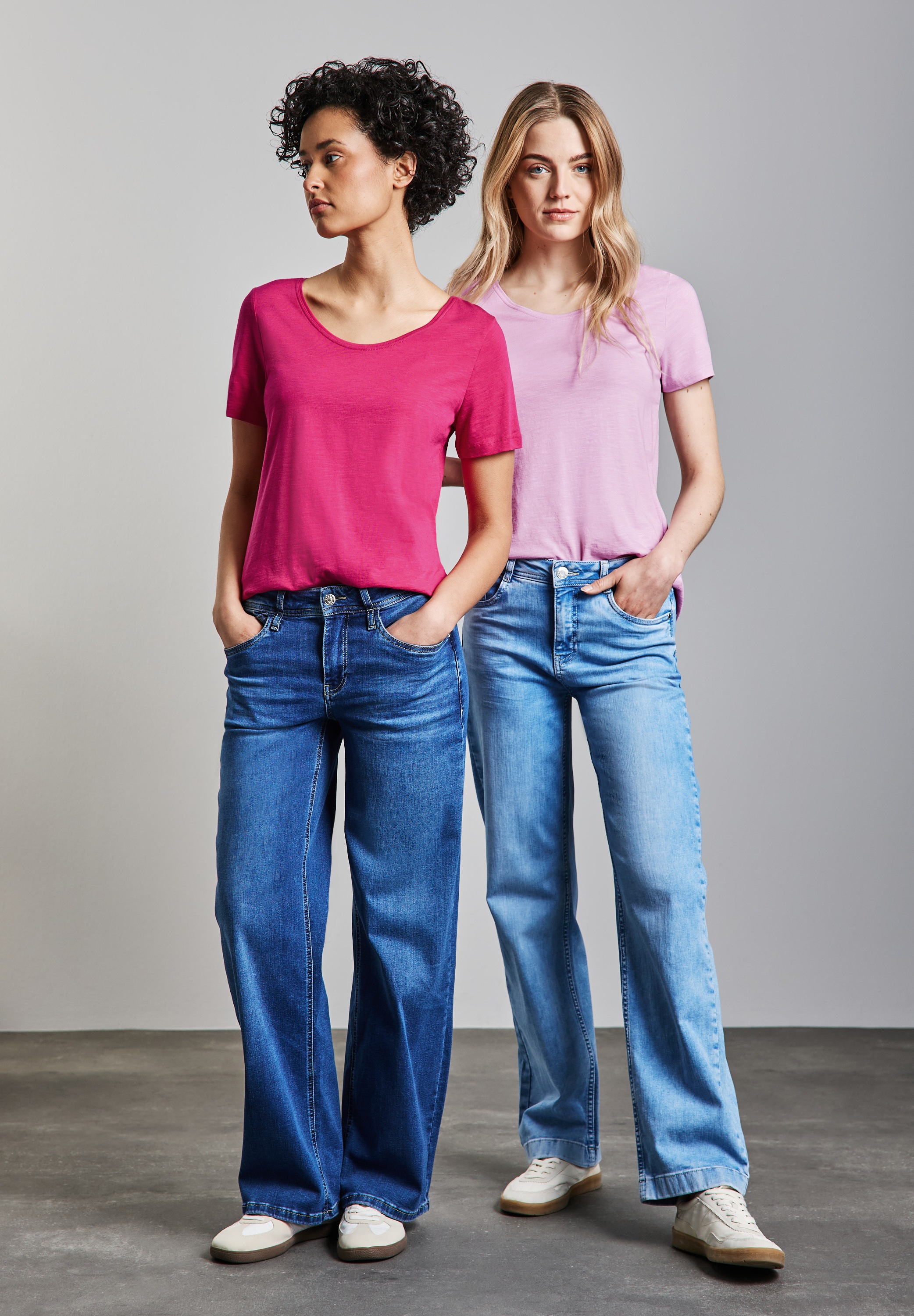 STREET ONE V-Shirt, im soften Baumwoll-Mix