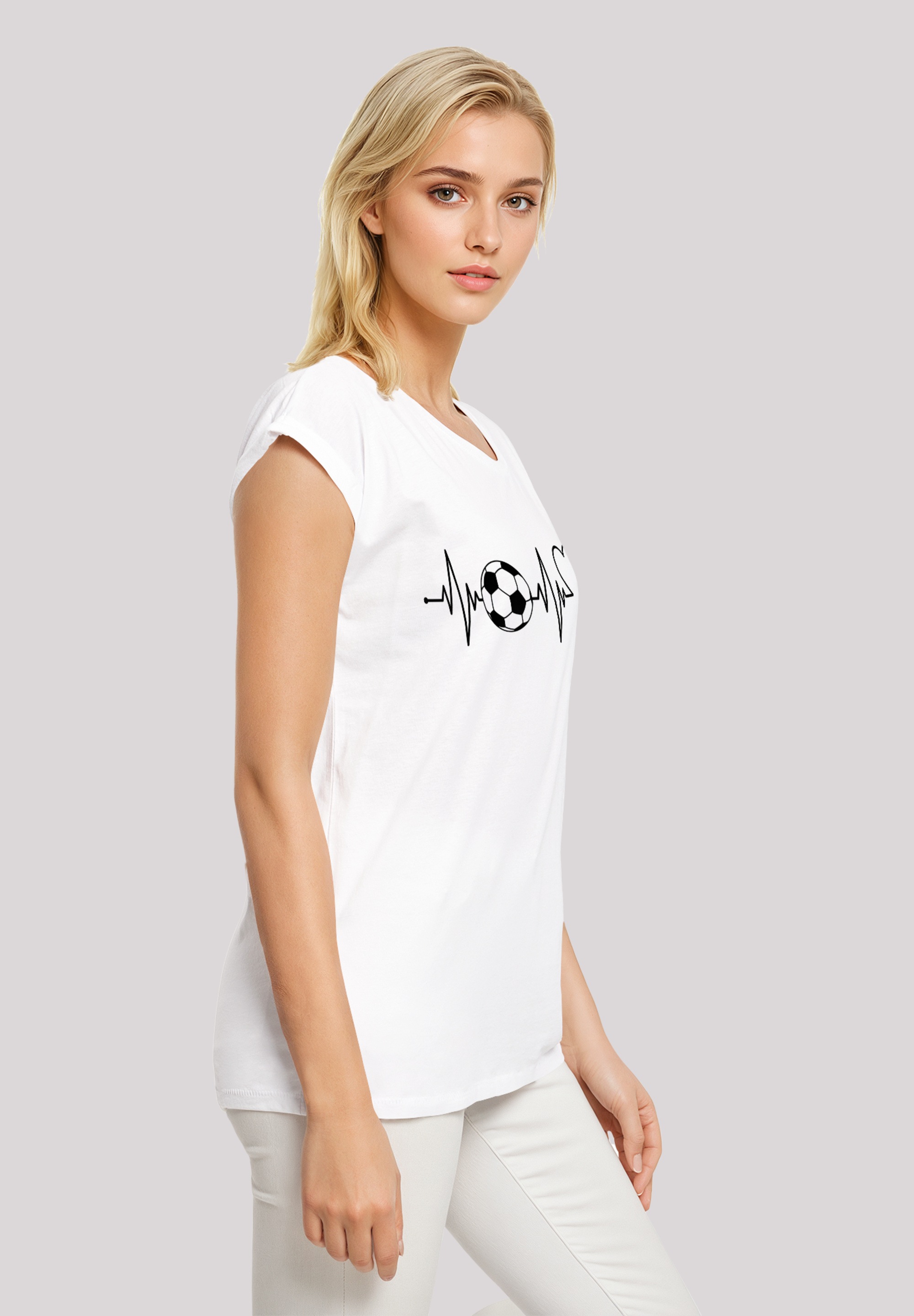 F4NT4STIC T-Shirt »Herzschlag Fußball«, Premium Qualität