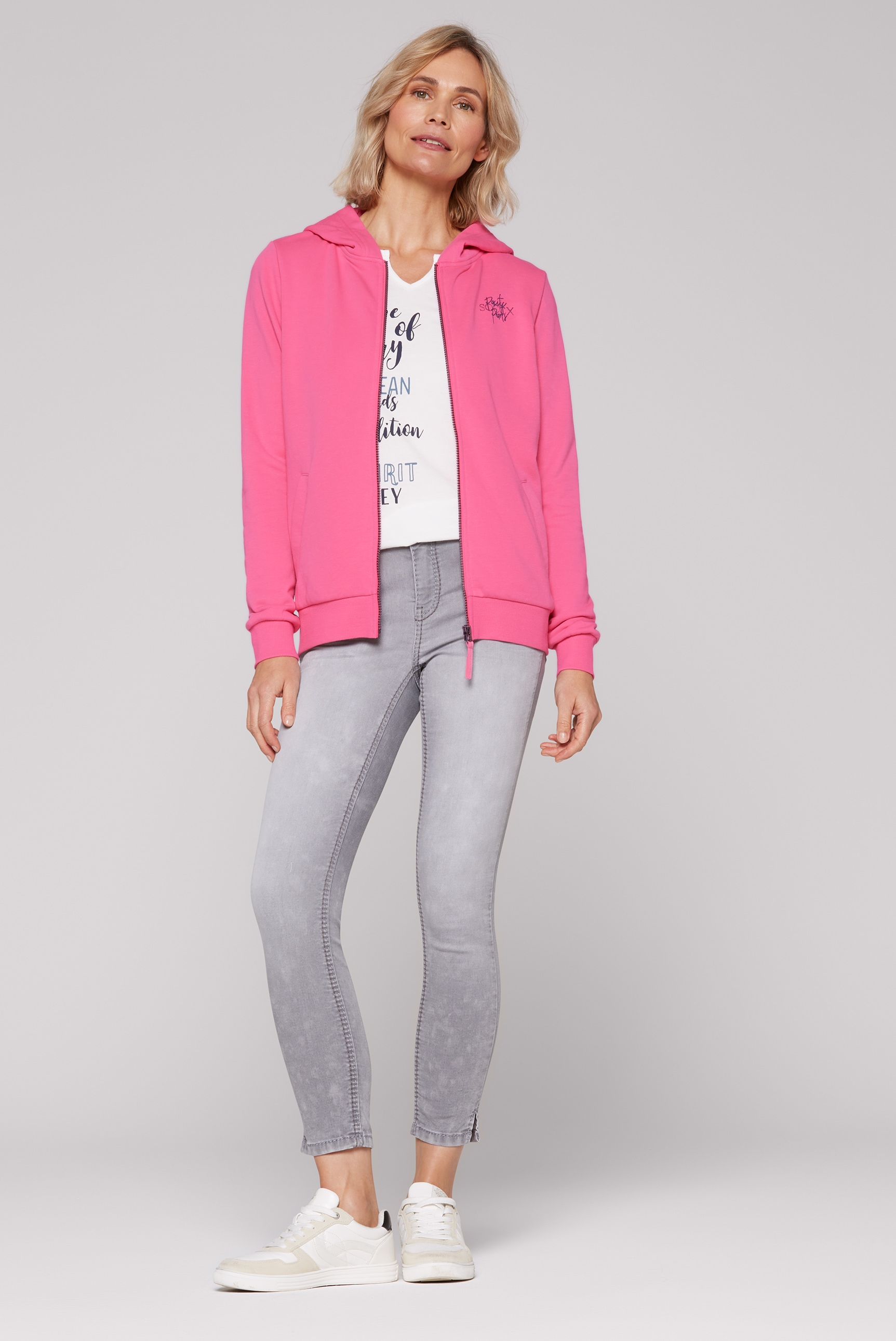SOCCX Kapuzensweatjacke, mit Rücken-Print