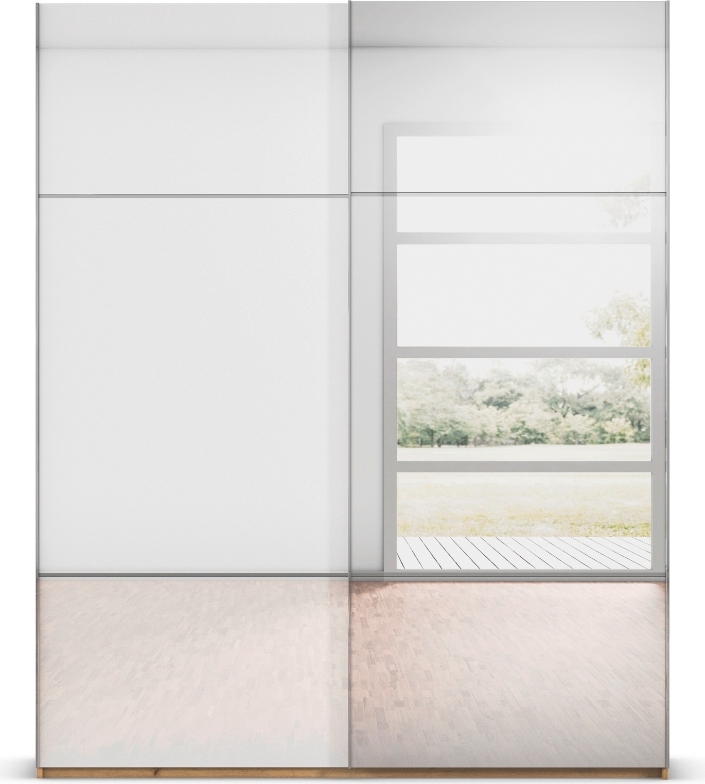 Thumbnail - rauch Schwebetürenschrank "Kleiderschrank Schrank Garderobe Schlafzimmerschrank SCALE-TRIO", edle dreigeteilte Front mit...