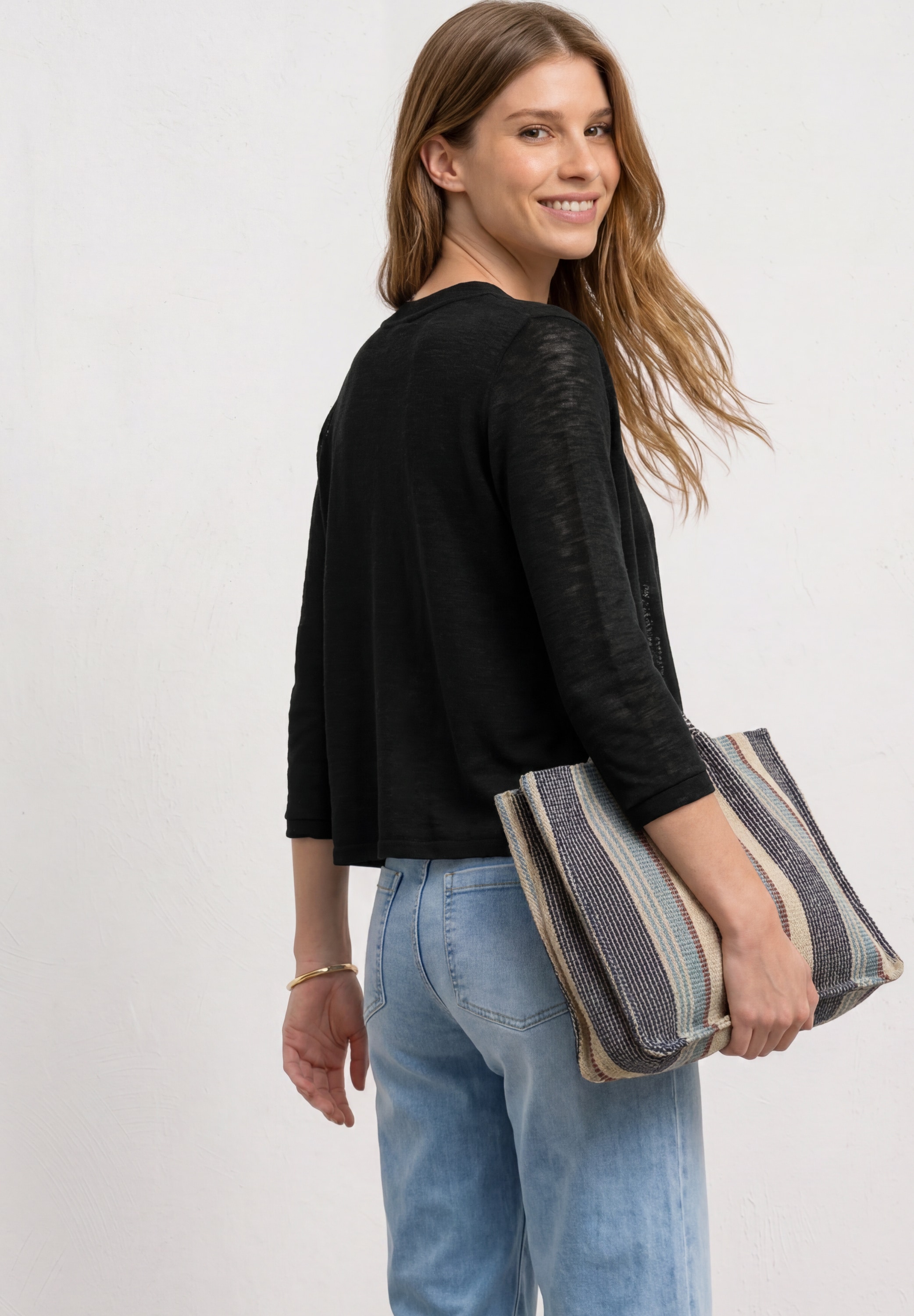 STREET ONE Shirtjacke »Style Suse« 3/4-Arm Jacke in offener Passform - aus Viskose und mit Stretch