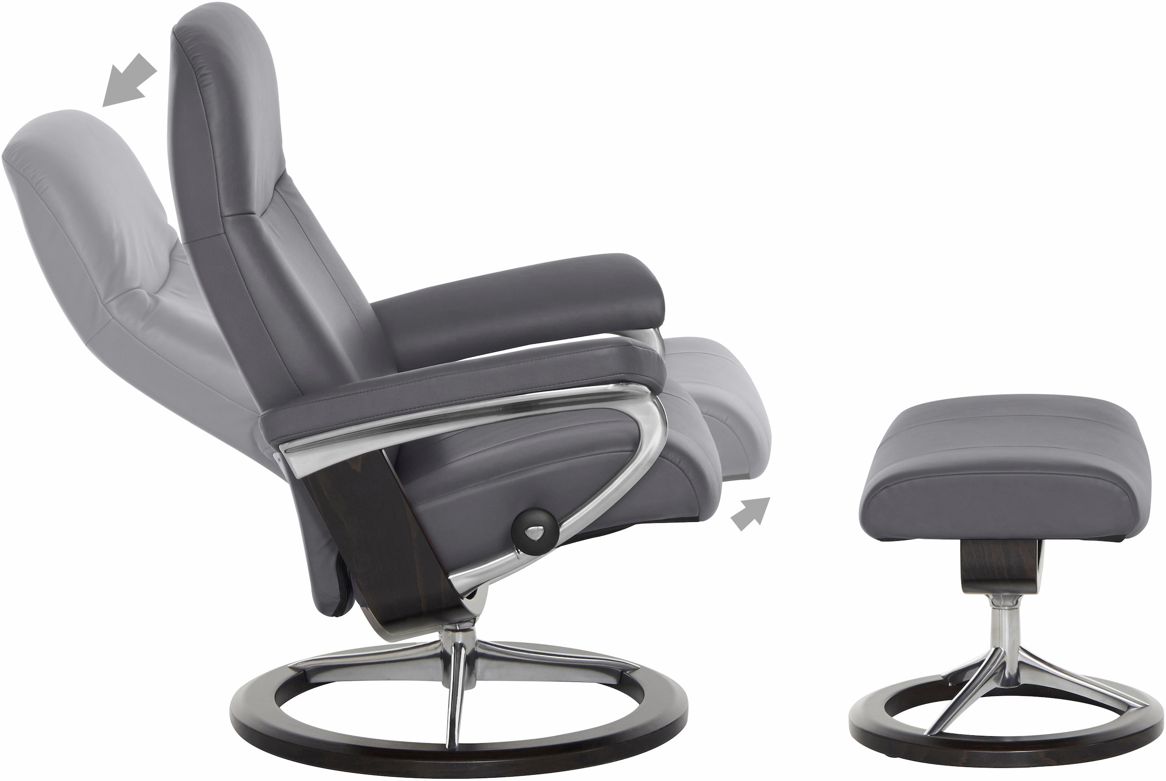 Stressless® Relaxsessel »Garda«, (Set, Relaxsessel mit Hocker), mit Hocker,  mit Signature Base, Größe M, Gestell Wenge kaufen | BAUR