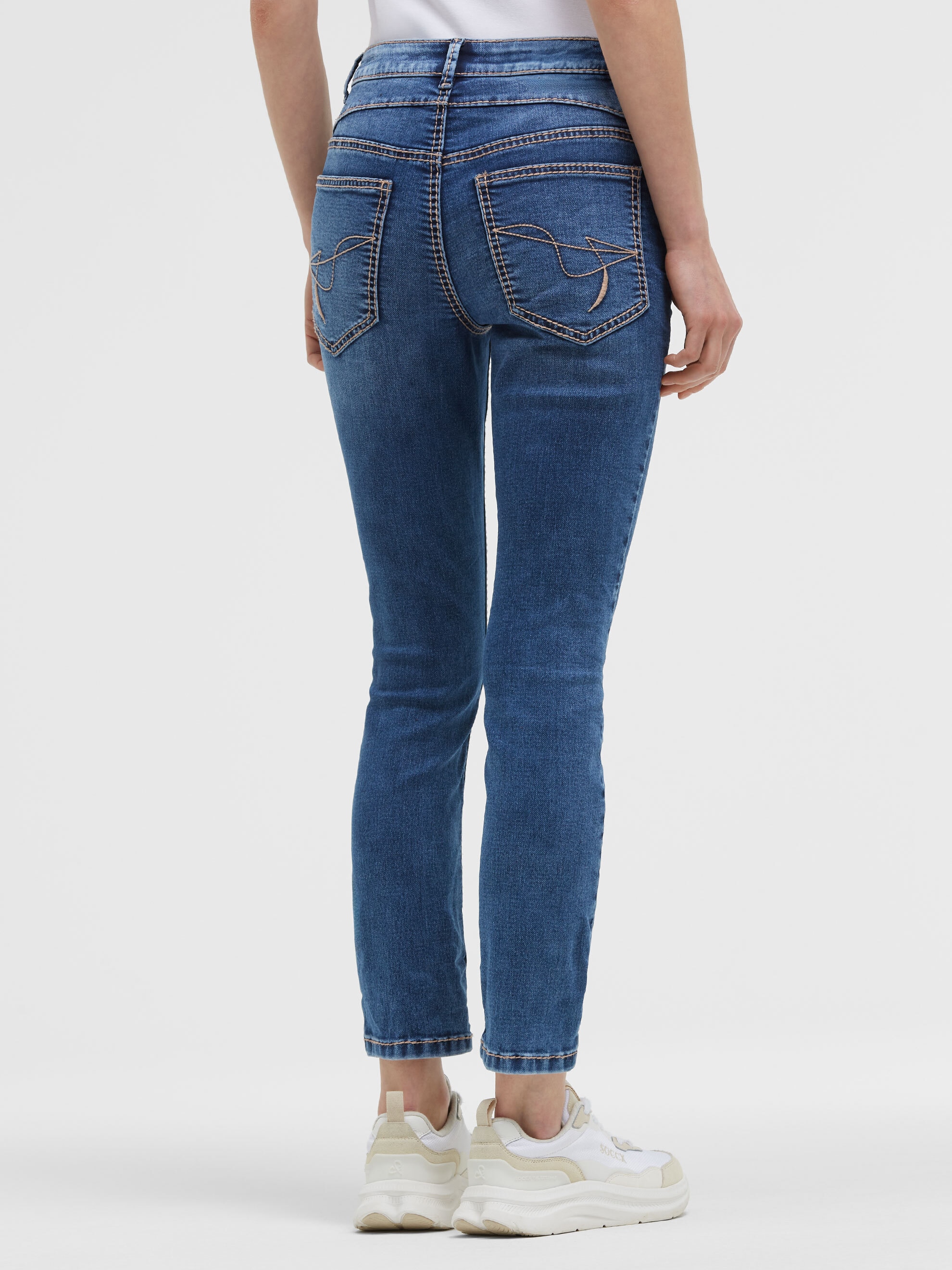 SOCCX Slim-fit-Jeans mit verkürztem Bein