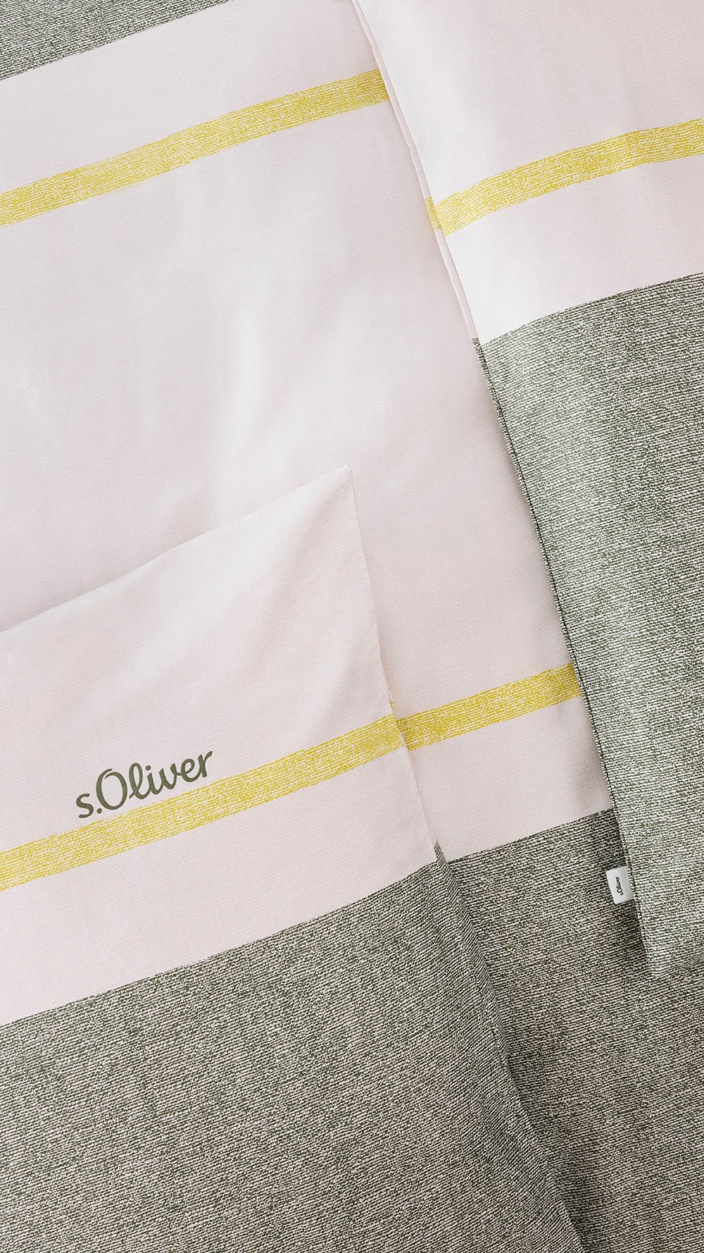 s.Oliver Bettwäsche »s.Oliver Satinbettwäsche« 2 Leinenstruktur mit modernem Farbstatement