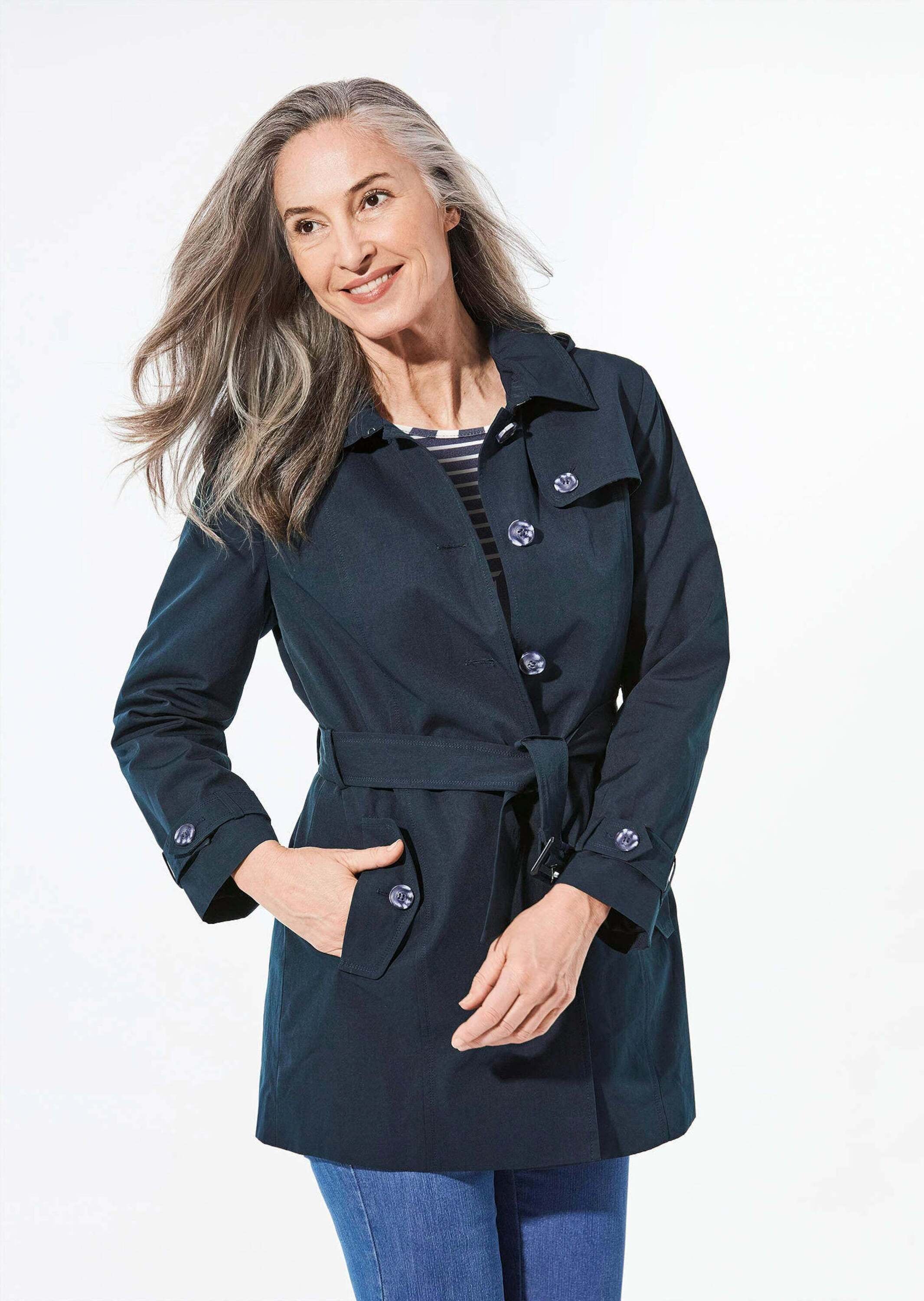 GOLDNER Kurzjacke »Kurzmantel Kurzmantel im Trenchcoat-Stil«