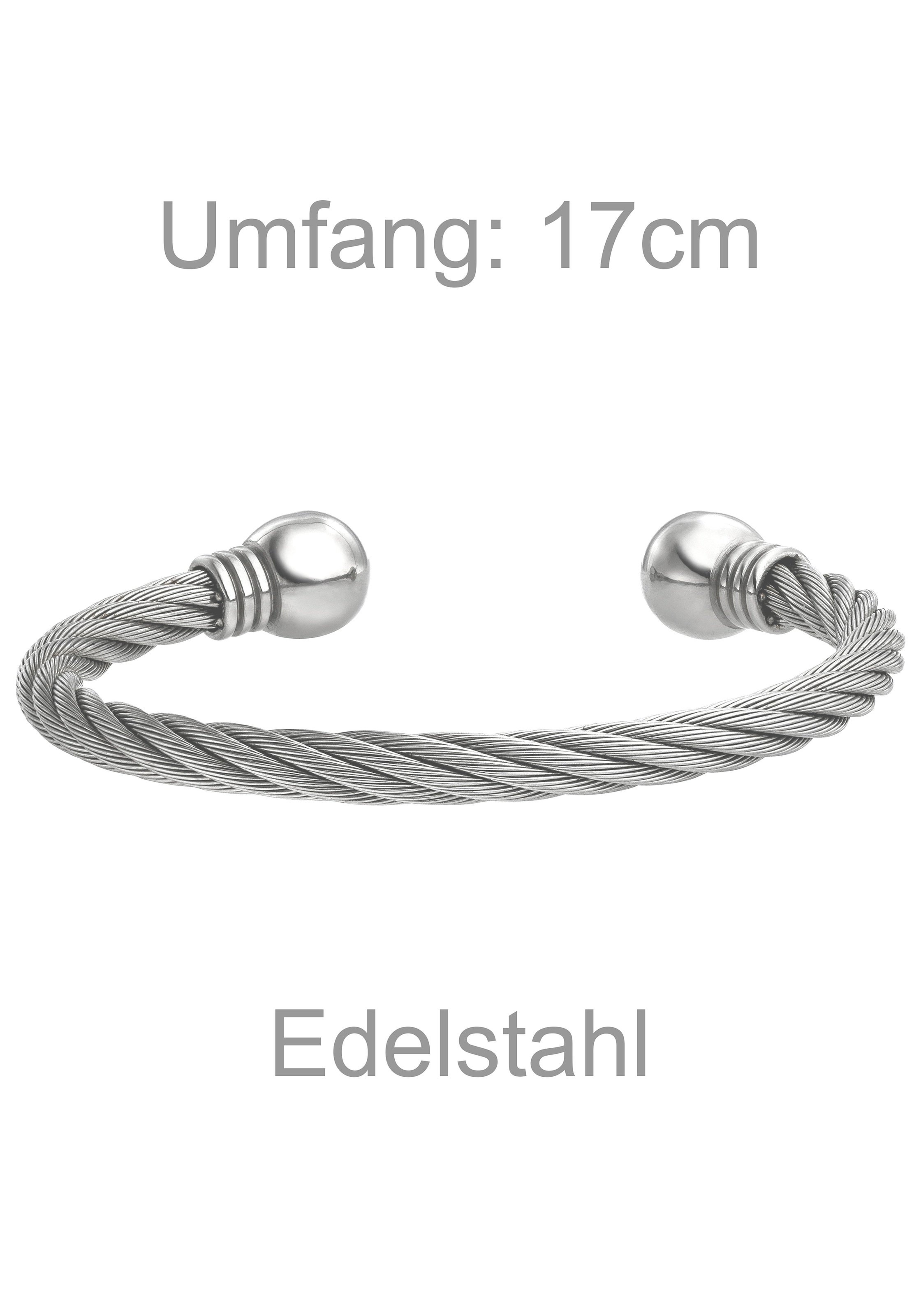 JOBO Armspange »offener Armreif« Edelstahl 17 cm