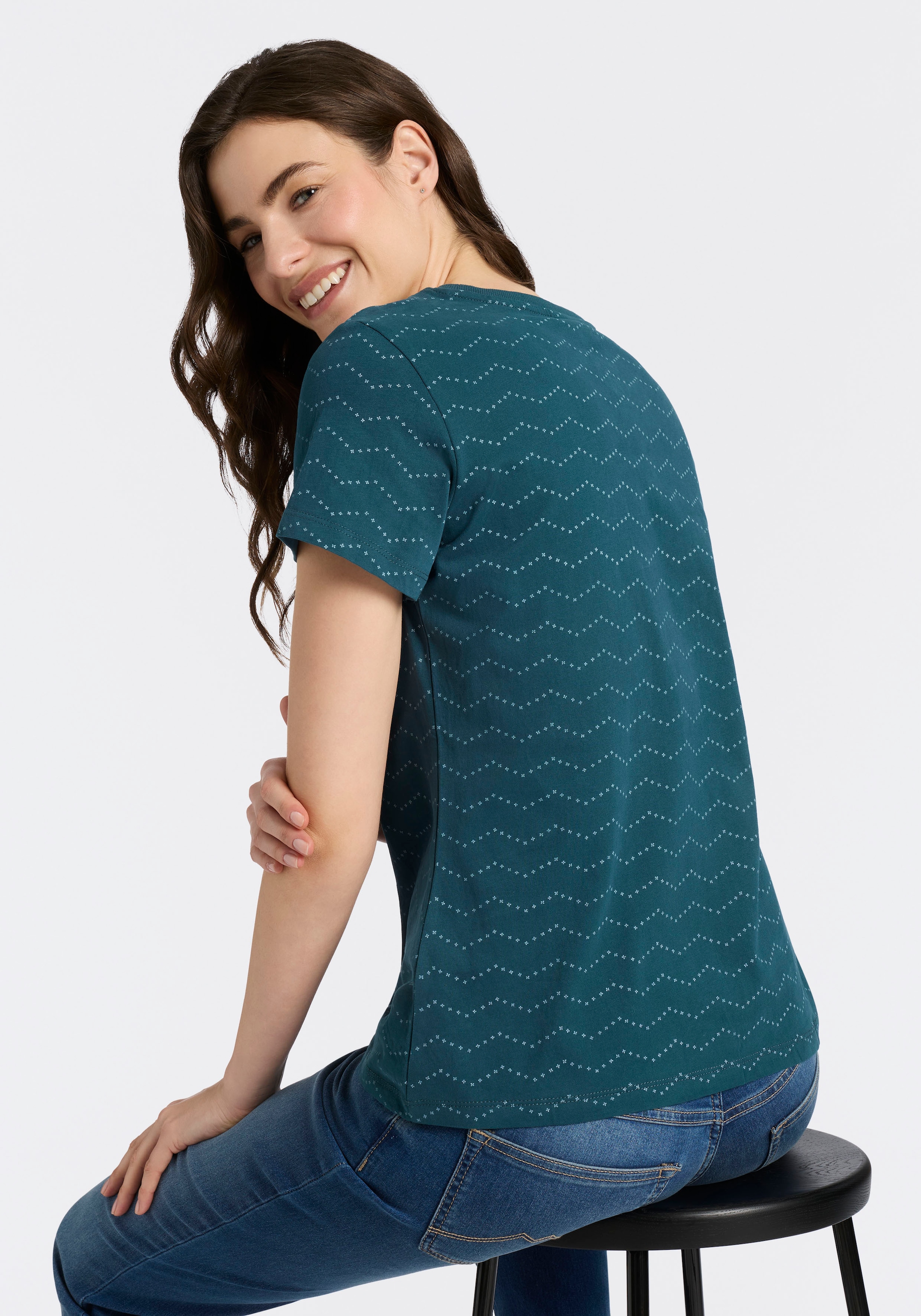 Ragwear Kurzarmshirt »MINTTA ZIG ZAG O« mit Logoschriftzug