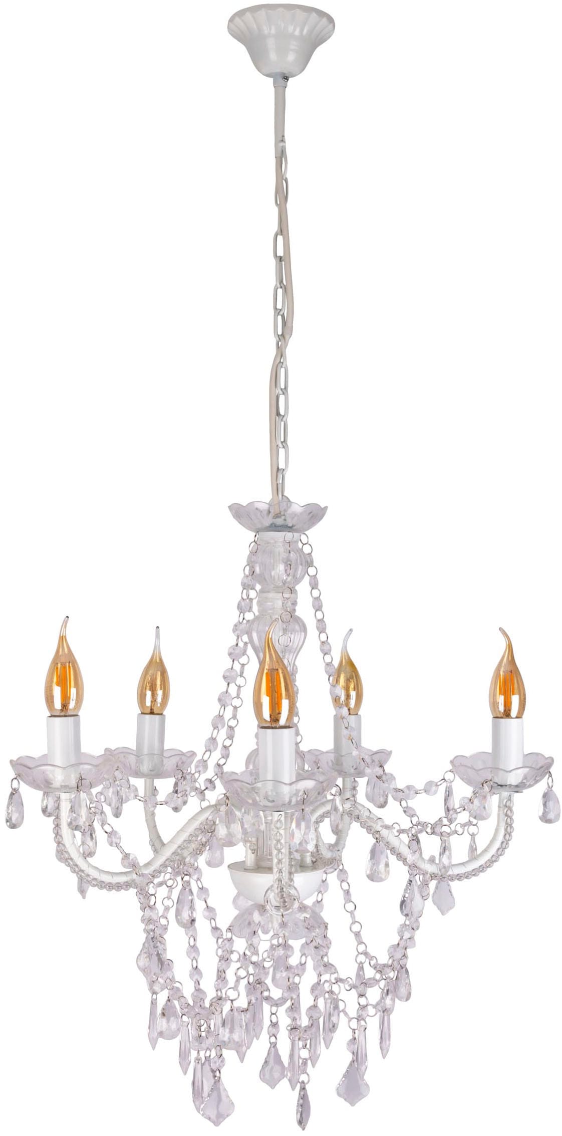 näve Kronleuchter "CECILIA", für Leuchtmittel 5 x E14 | ohne Leuchtmittel, elegantes Design