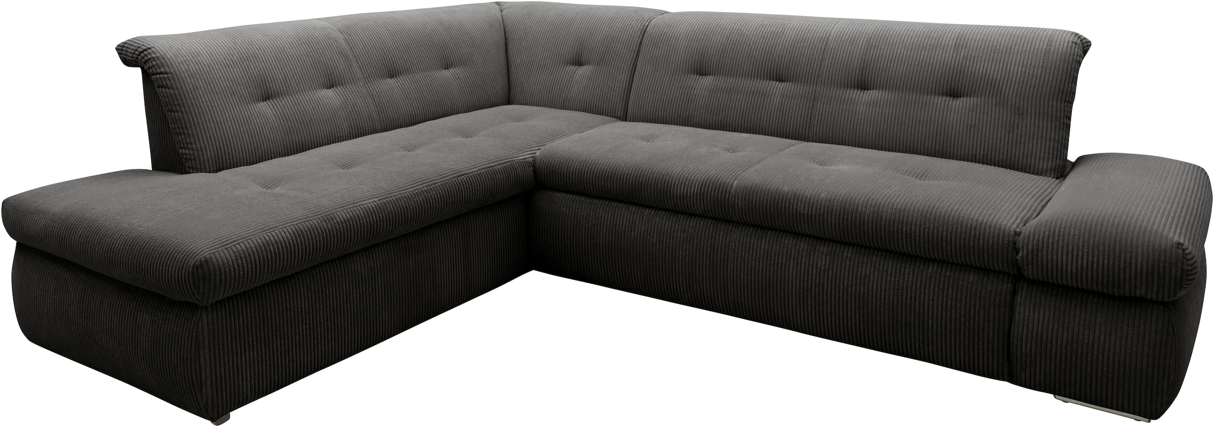 DOMO collection Ecksofa »Moric L-Form«, wahlweise mit Bettfunktion und Armlehnenverstellung, auch in Cord
