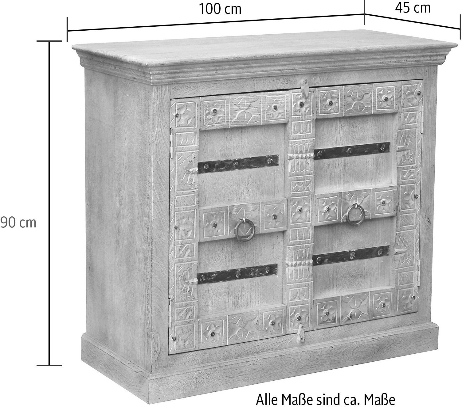 SIT Kommode »Daipur«, Sideboard mit 2 Türen, Breite 100 cm