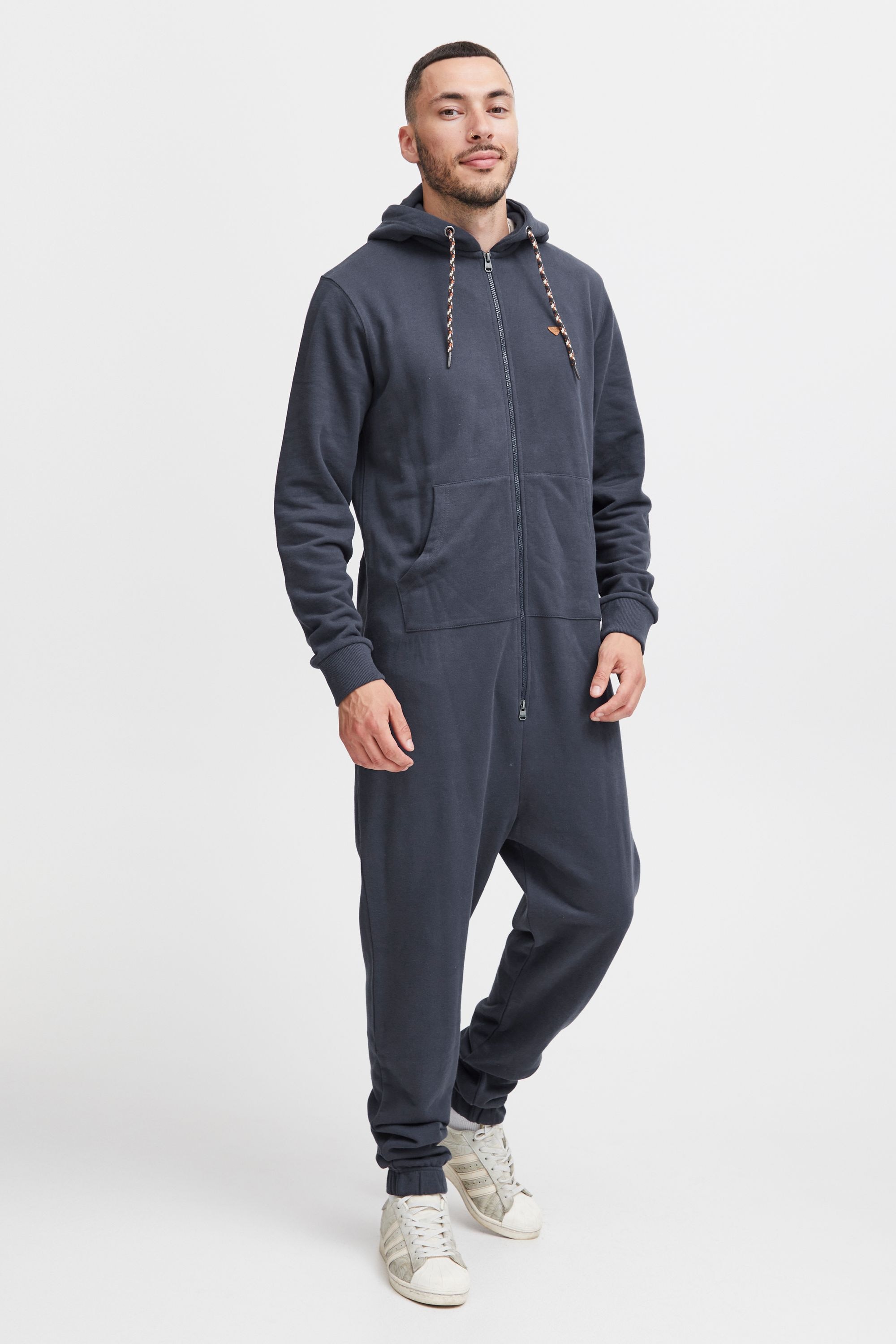 BLEND Herren Overall "BHLombardo", blau, Gr. L, unifarben, Sweatware, 100% Baumwolle, Overalls, Gemütlicher Jumpsuit aus Sweat