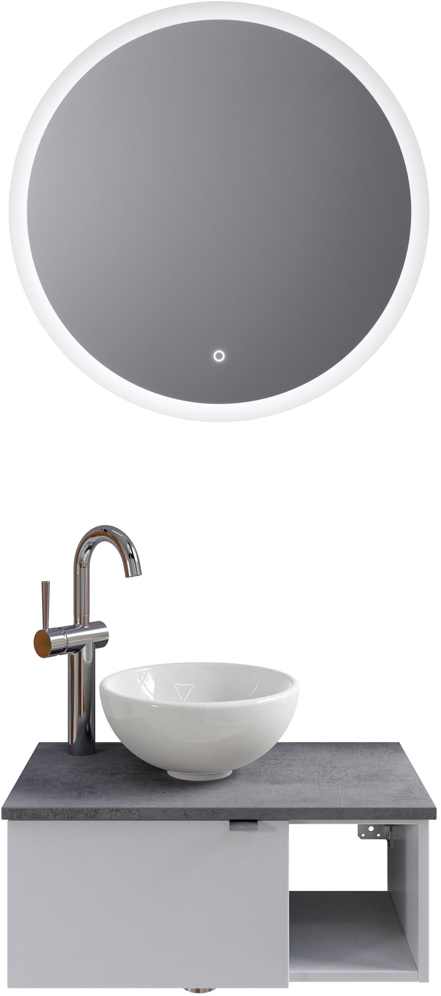 Saphir Badmöbel-Set "Serie 6915" 4 Stk. tlg. Gäste-Bad, 70 cm breit, mit LE günstig online kaufen