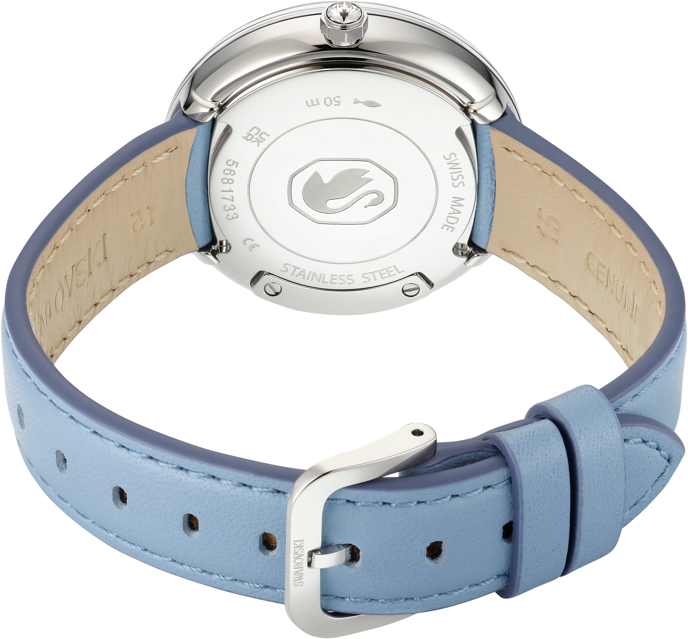 Swarovski Quarzuhr »CRYSTALLINE LUSTRE«, Armbanduhr, Damenuhr, Swiss Made, Lederarmband, analog