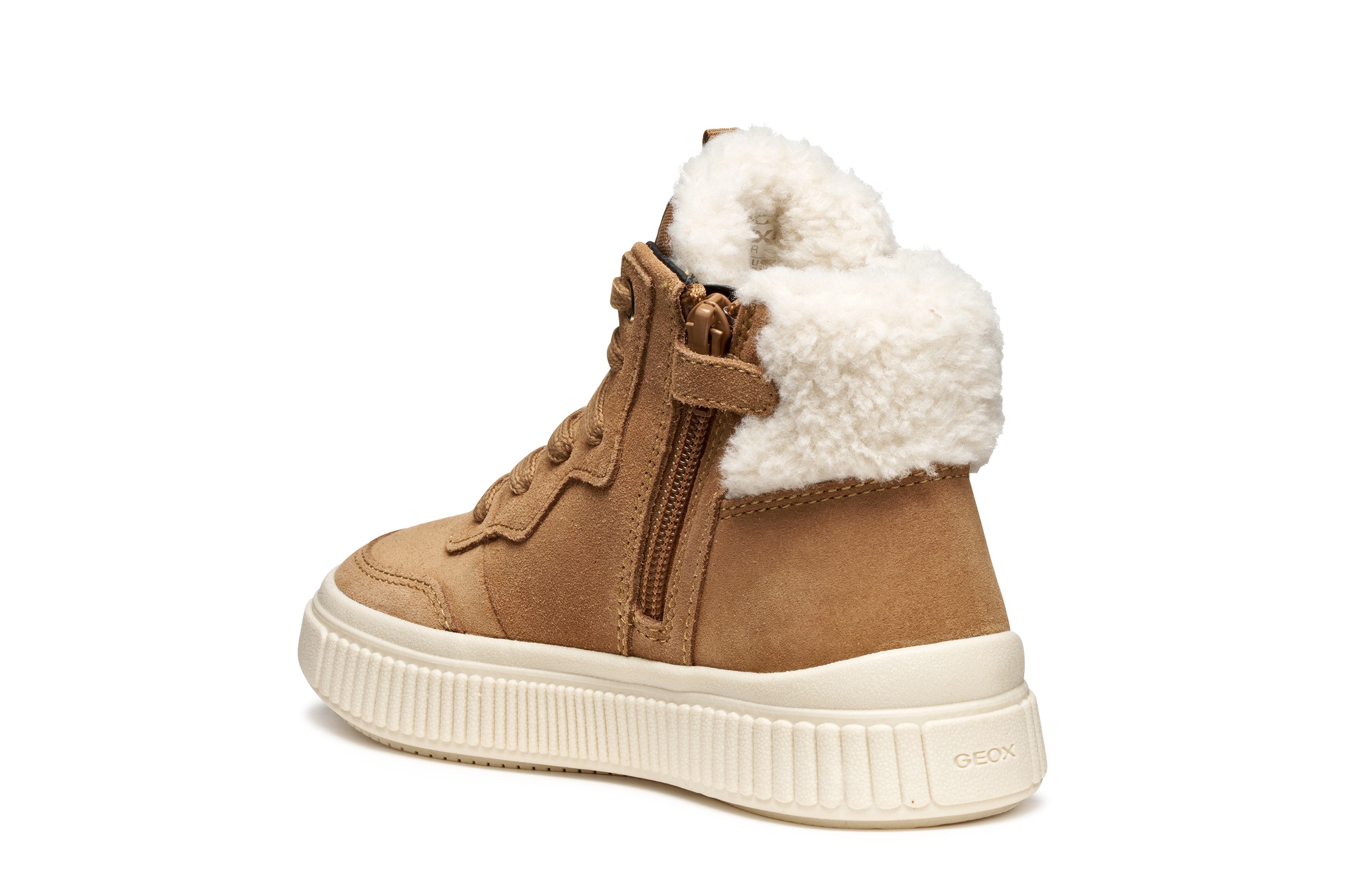 Geox Winterboots »J LAQUINNY GIRL WPF«  Schnürboots mit Teddy-Fellimitatbesatz und Warmfutter