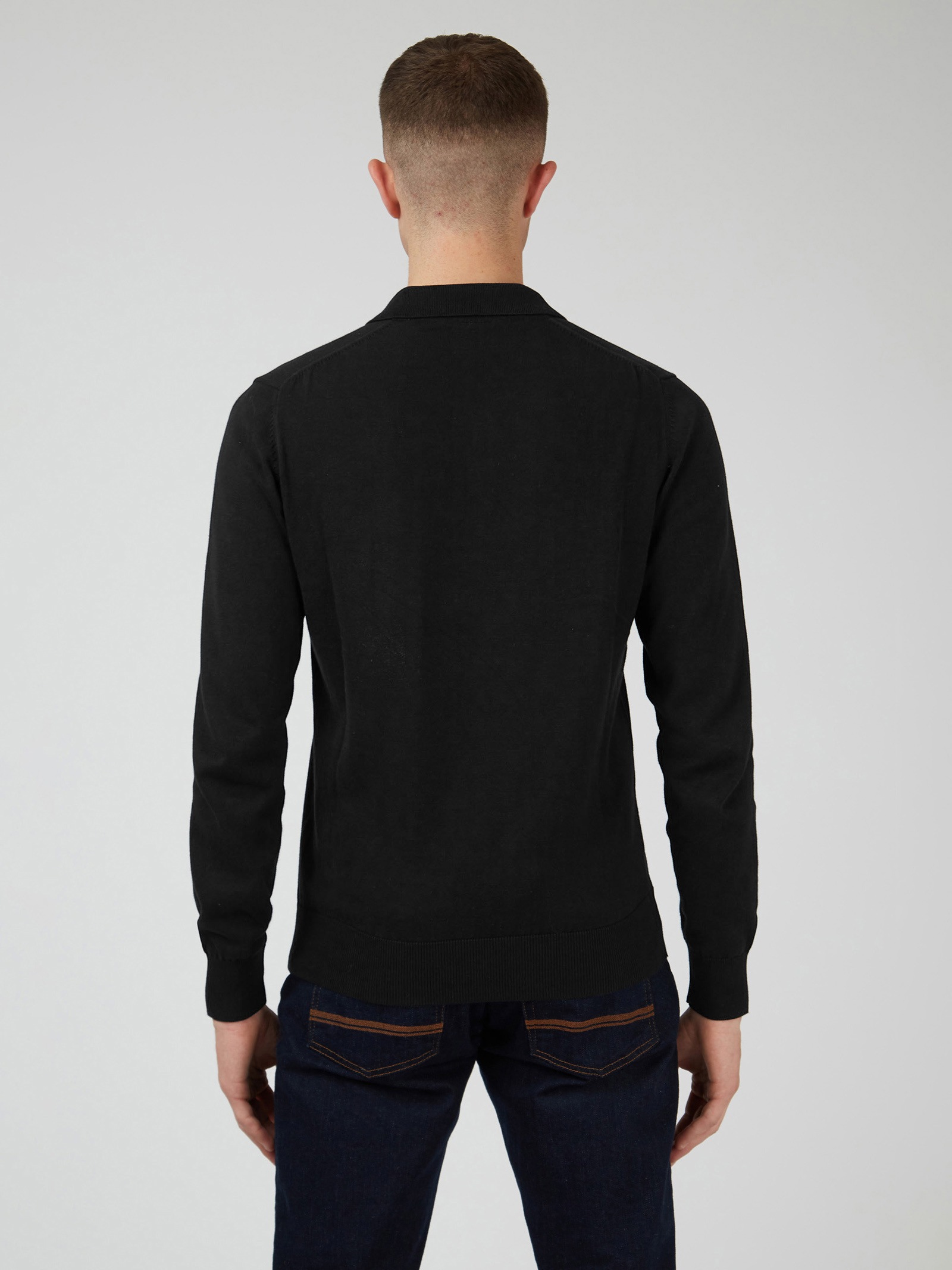 Ben Sherman Poloshirt »Long Sleeve Signature Knitted Polo«, 3-Knopf-Verschluss