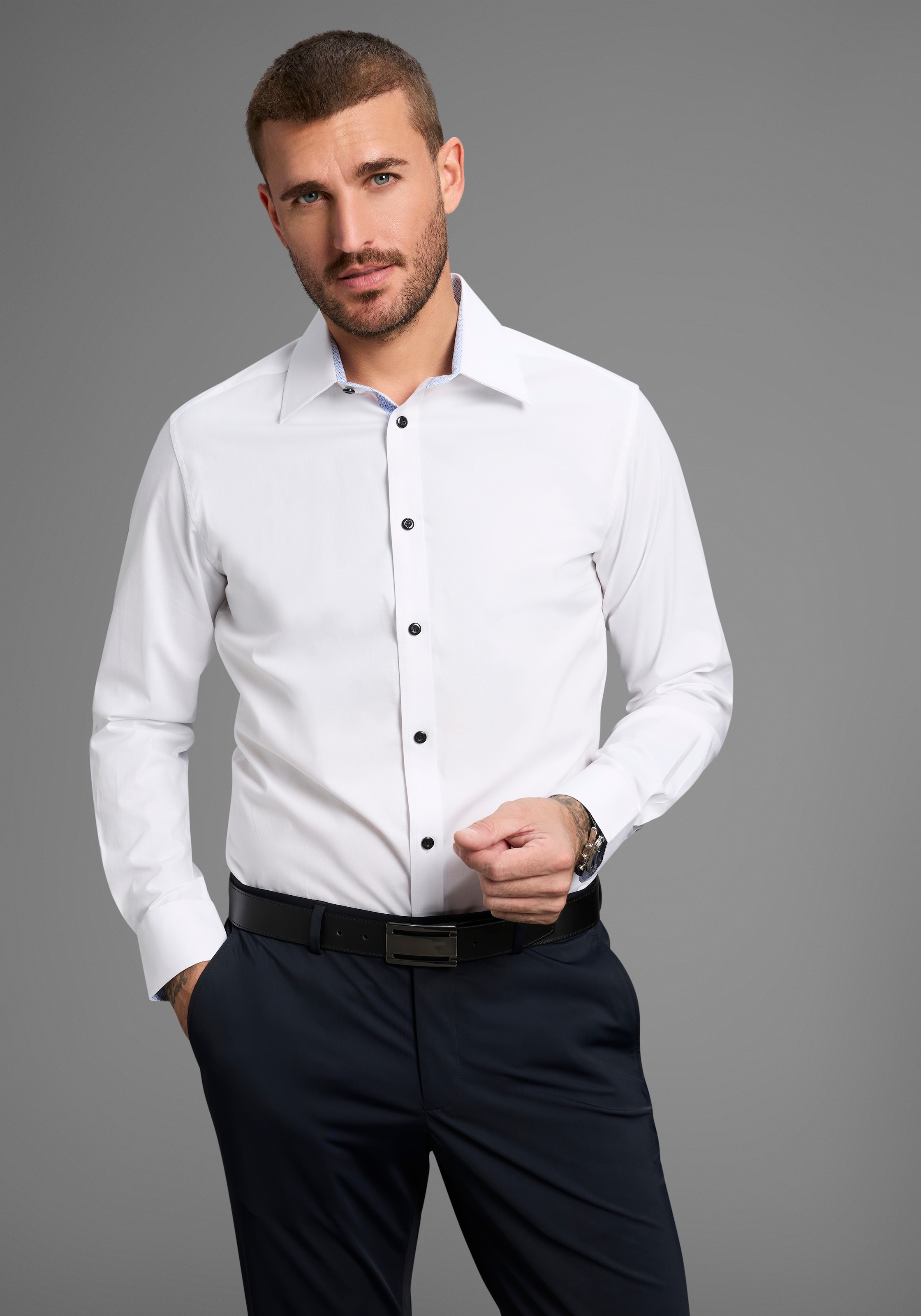 Bruno Banani Langarmhemd "elastische Baumwollqualität" für maximale Bewegun günstig online kaufen