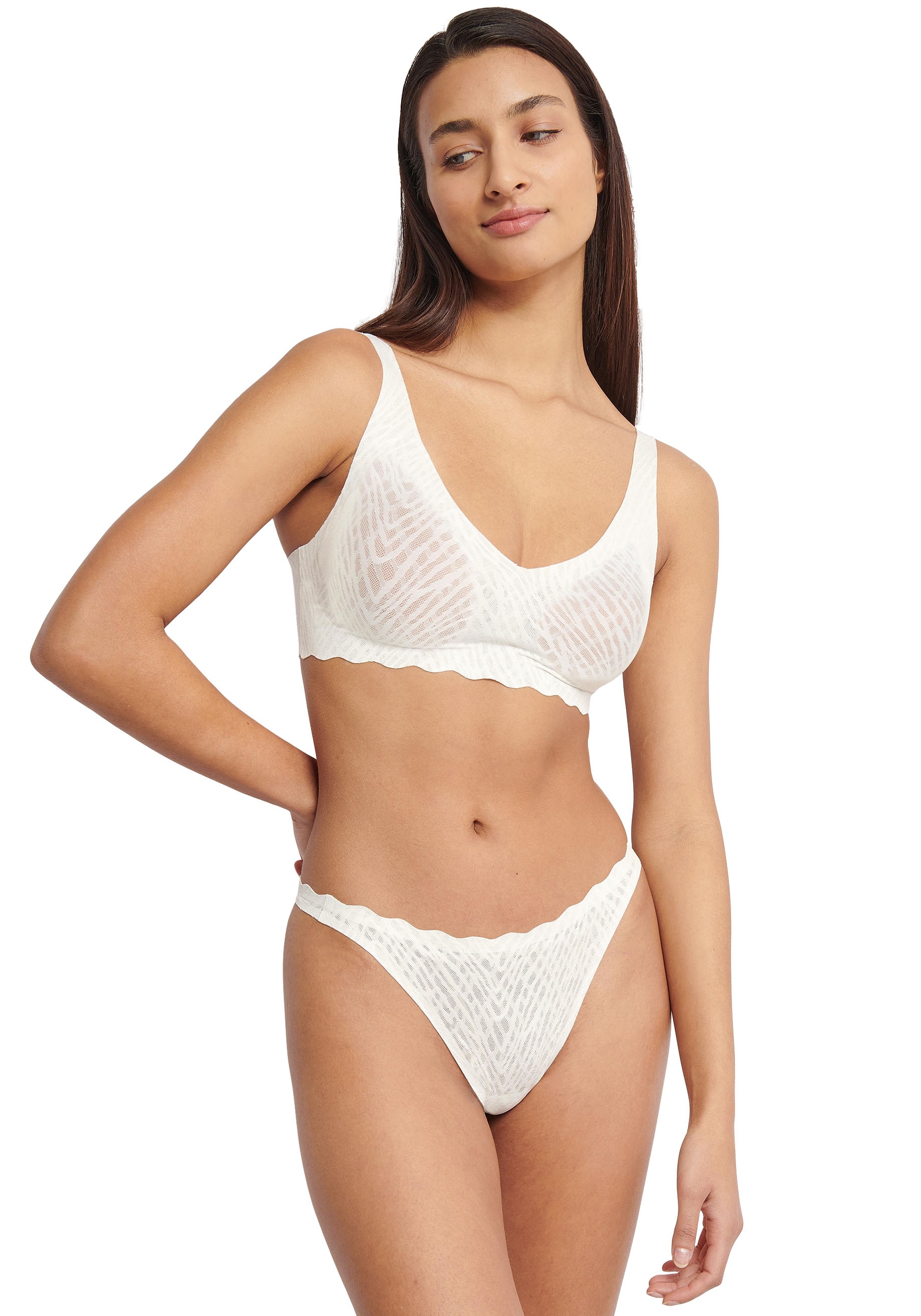 sloggi Bügelloser BH »ZERO Feel Bliss Soft bra«, nahtlos mit Spitzenoptik