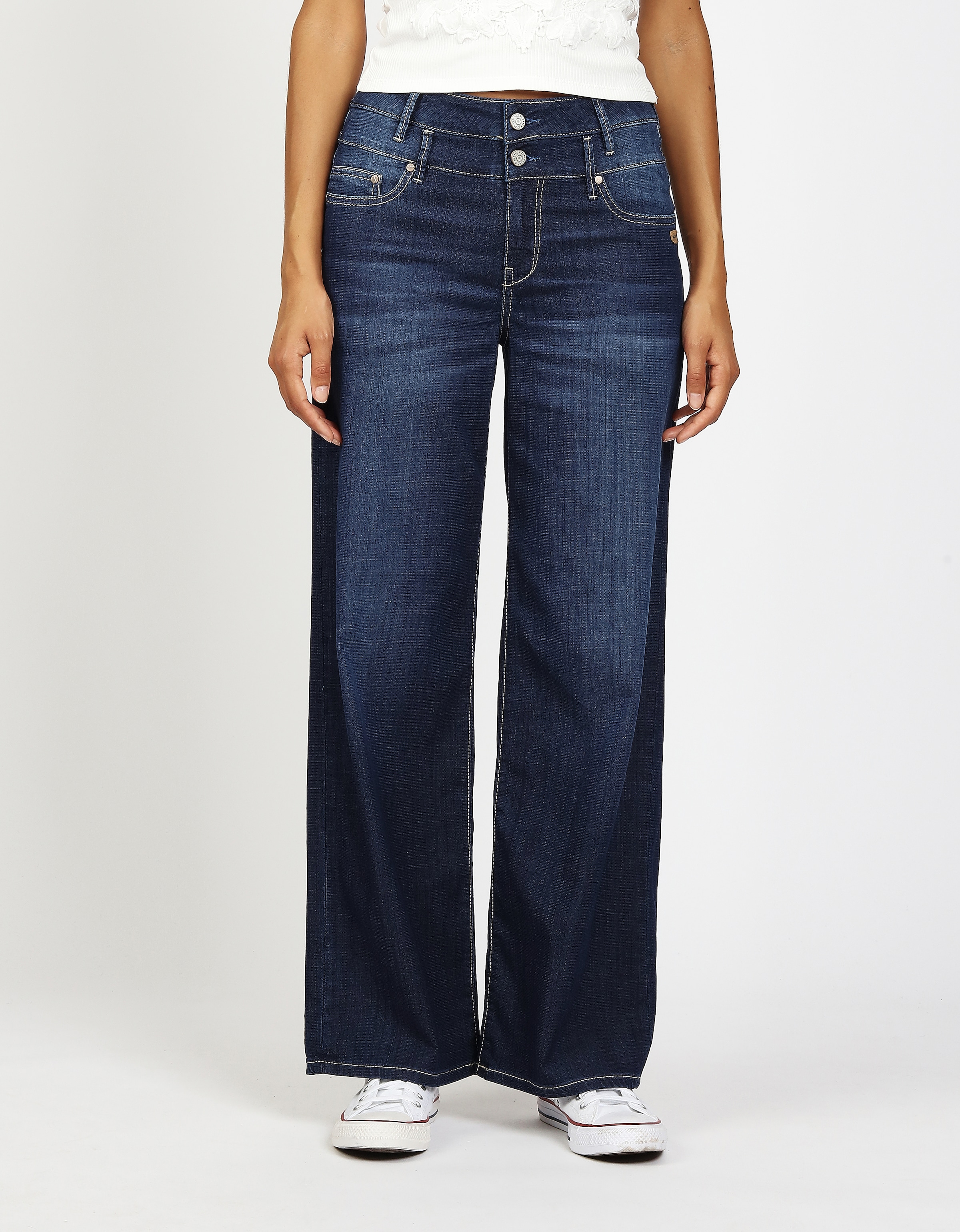 GANG 5-Pocket-Jeans "94CARA" mit doppeltem Bund, Wide Fit