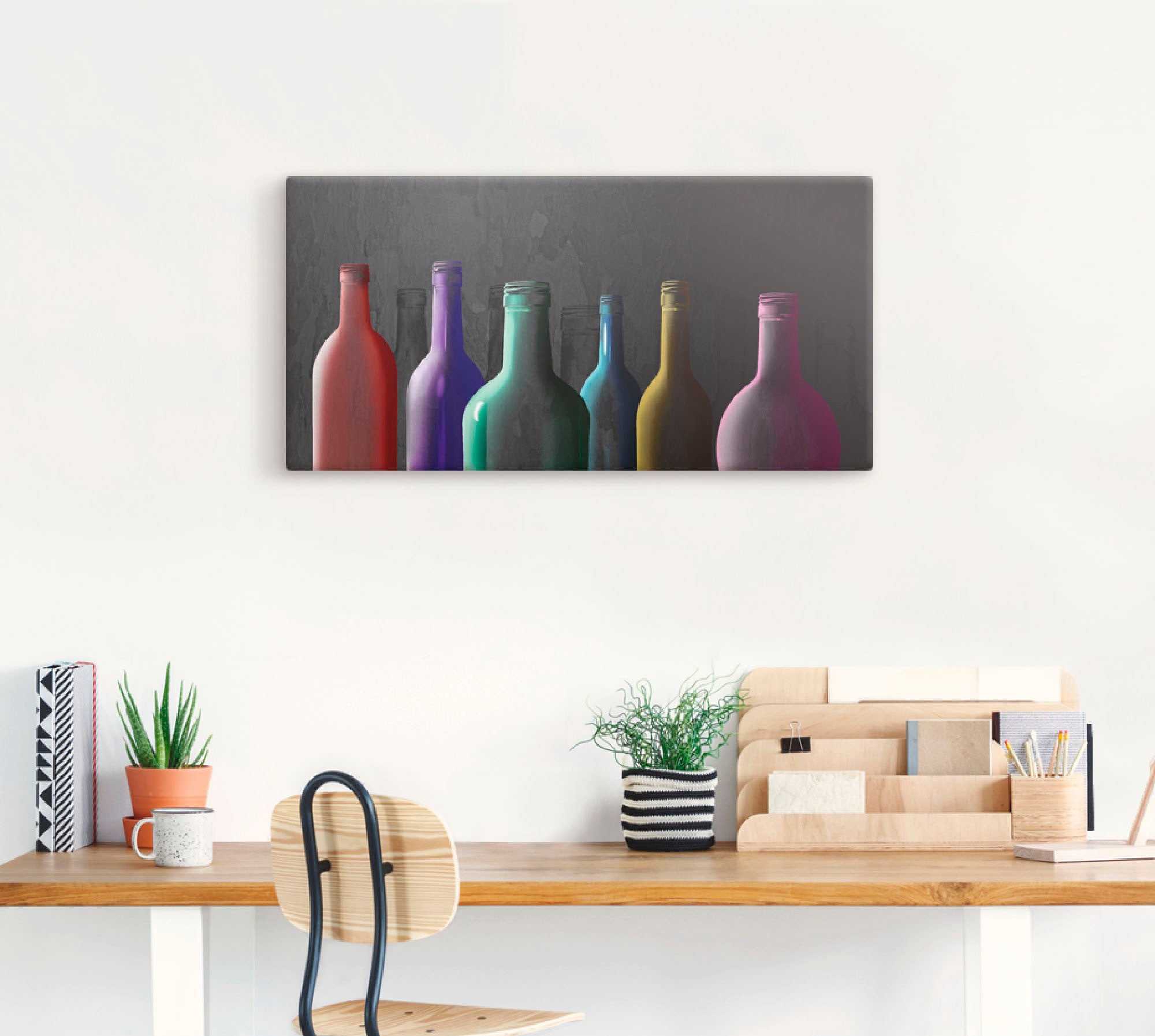 Artland Leinwandbild »Bunte Glasflaschen«, Getränke, (1 St.), auf Keilrahmen gespannt