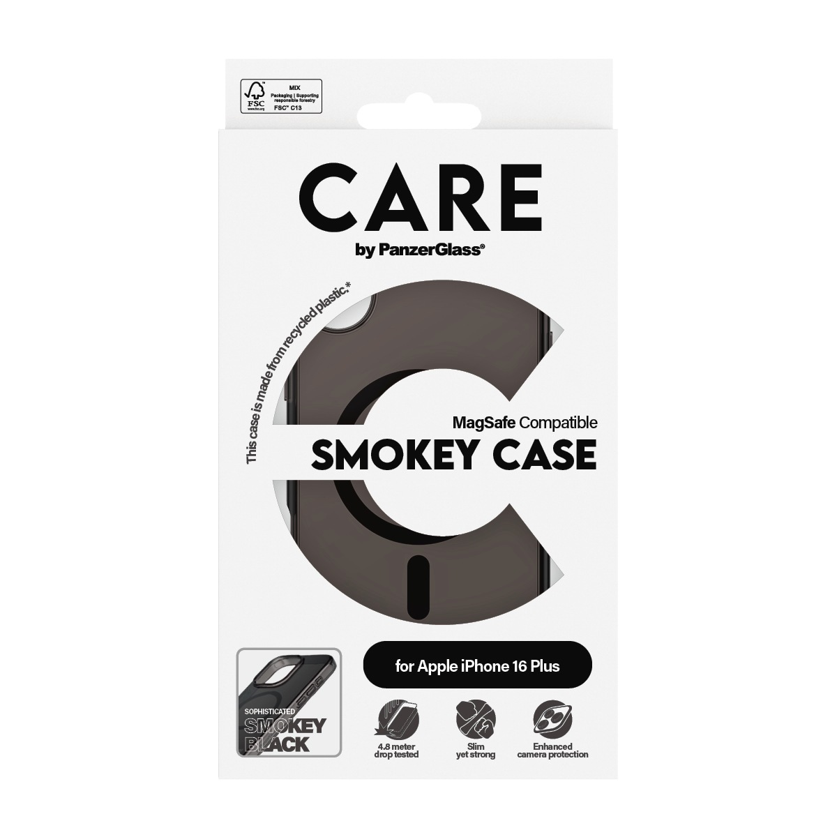 CARE by PanzerGlass Handyhülle »Smokey Case für Apple iPhone 16 Plus«, Backcover, Schutzhülle, Handyschutzhülle, Case, Schutzcase, stoßfest