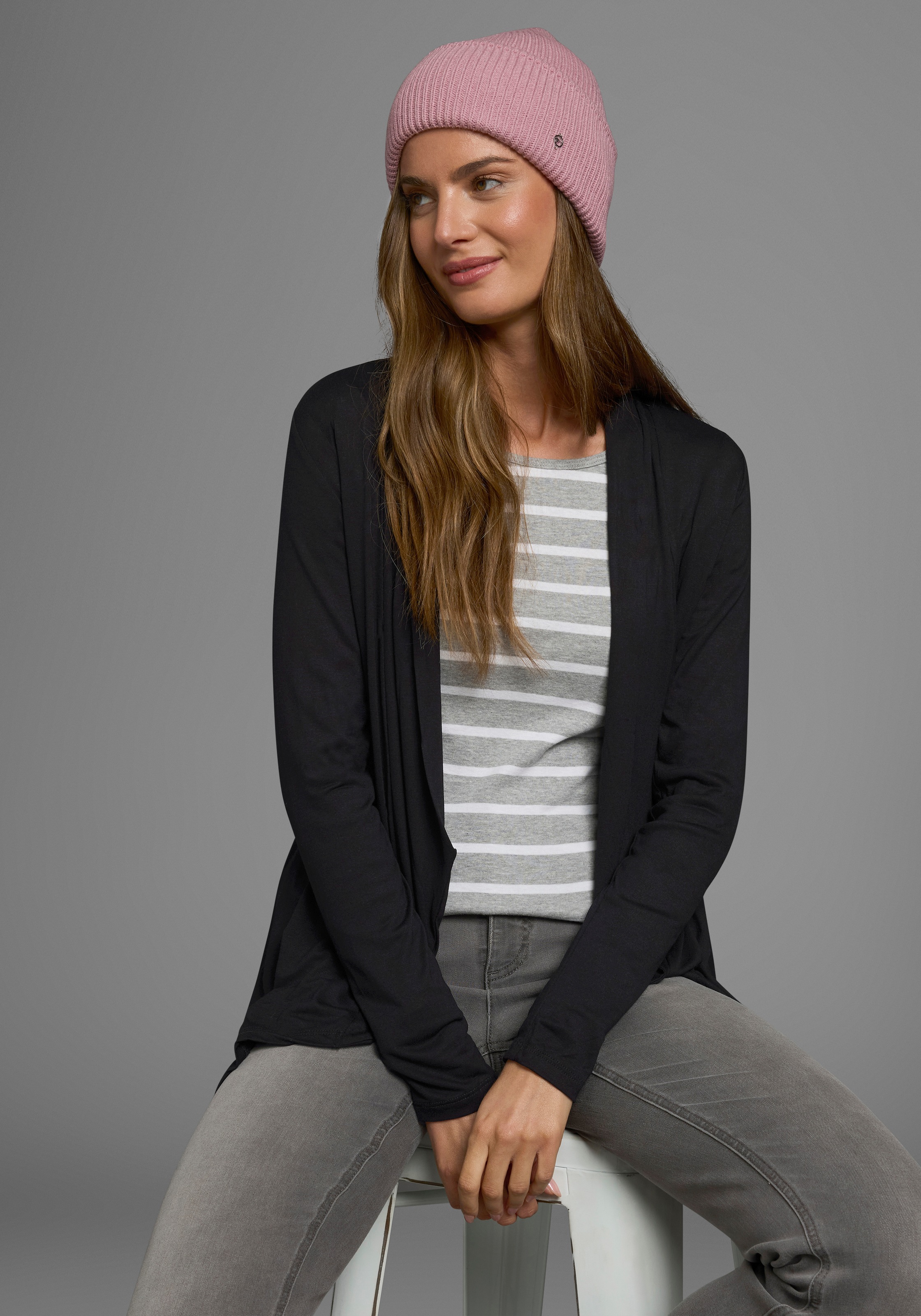 Boysens Shirtjacke, Langarm, mit Schalkragen, aus elastischem Jersey günstig online kaufen