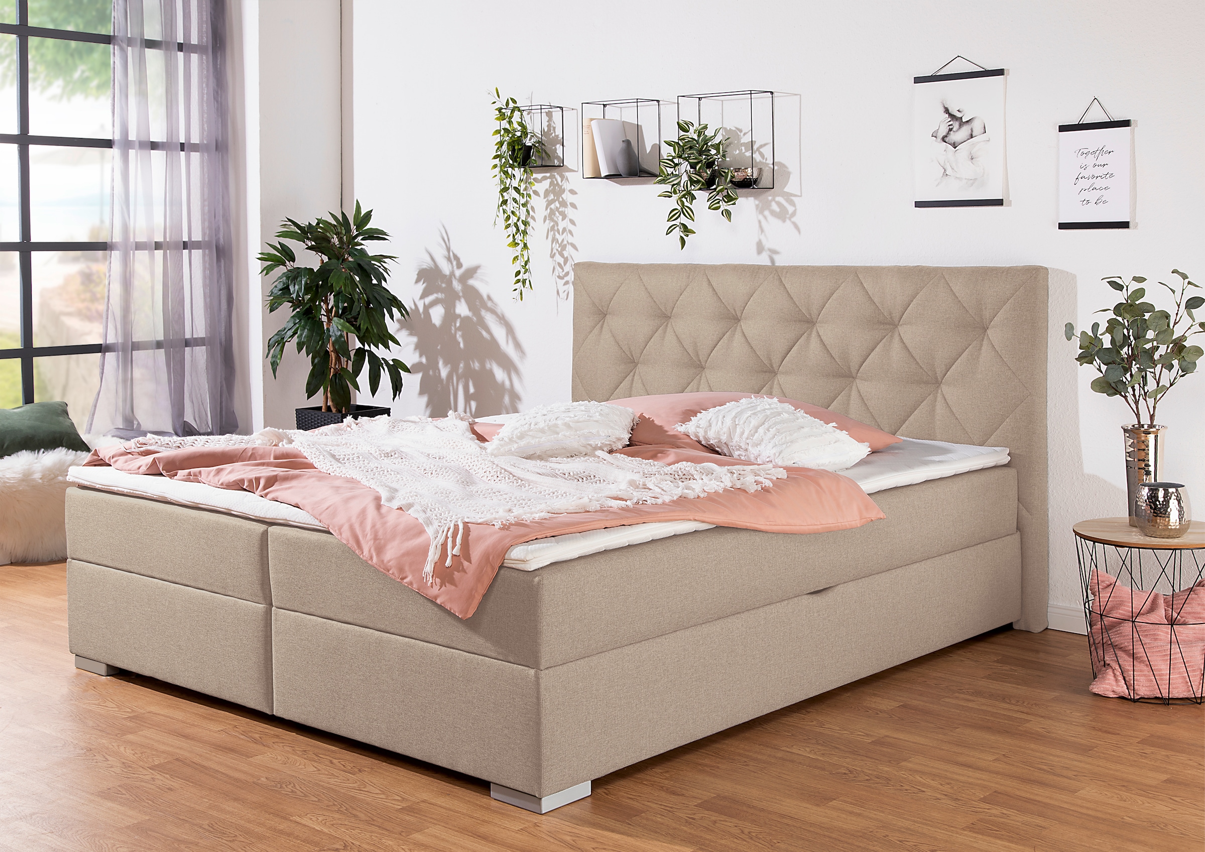 Home Affaire Tynan Box Spring Bed Beige