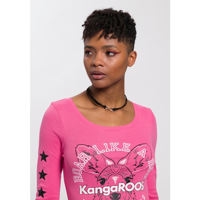 KangaROOS Langarmshirt, mit Känguru-Front-Print kaufen | BAUR