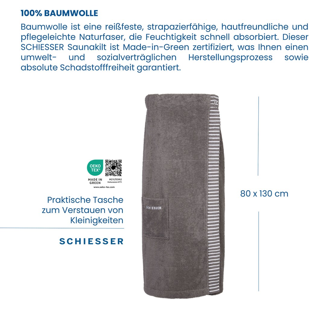 Schiesser Sarong »Saunakilt Rom für Damen aus saugstarkem Baumwoll-Frottier«, (1 St.)