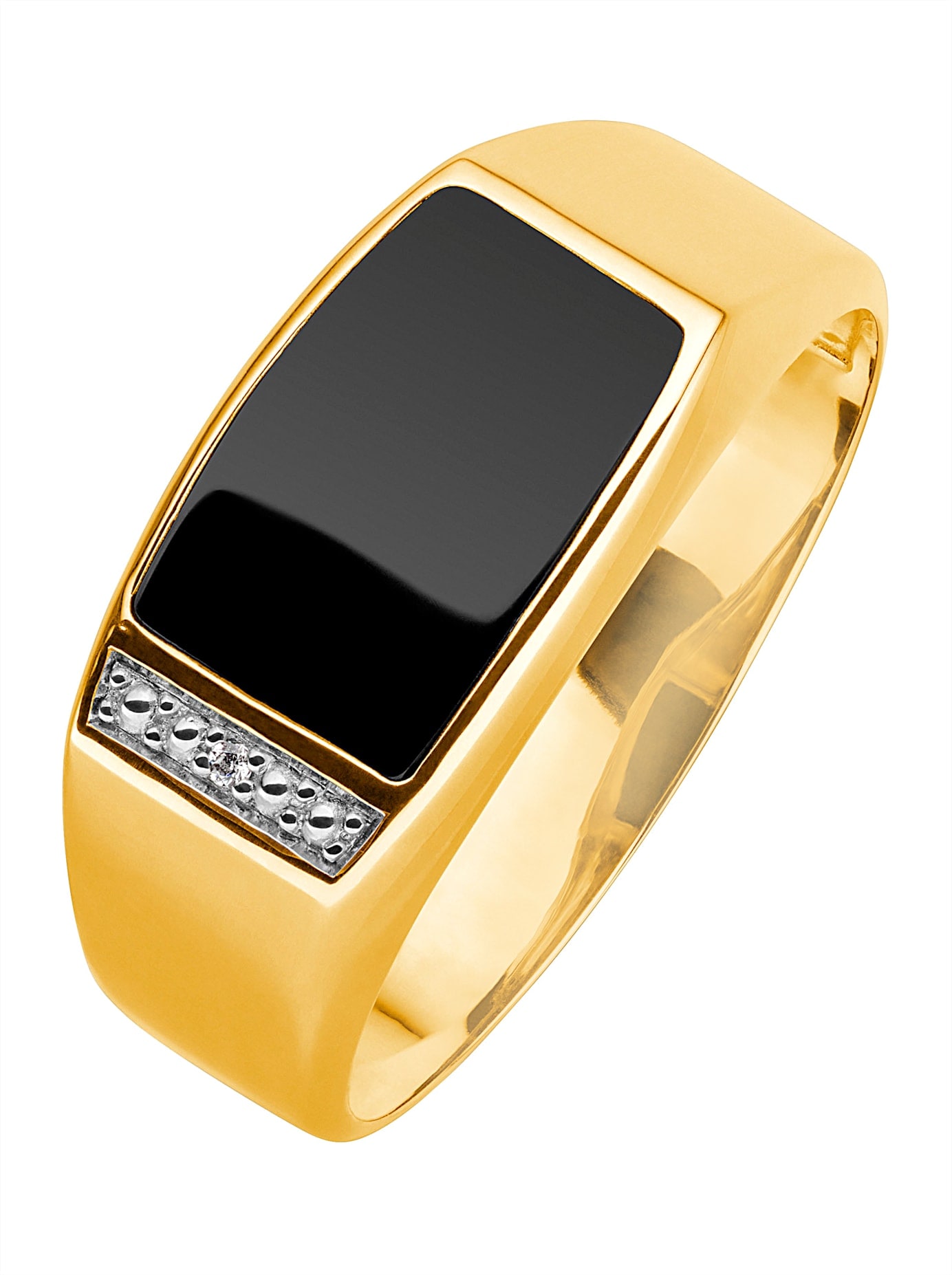 Herren Fingerring, 20, Glas Gold Metall, gold, Glas, Gold, Metall, Fingerringe