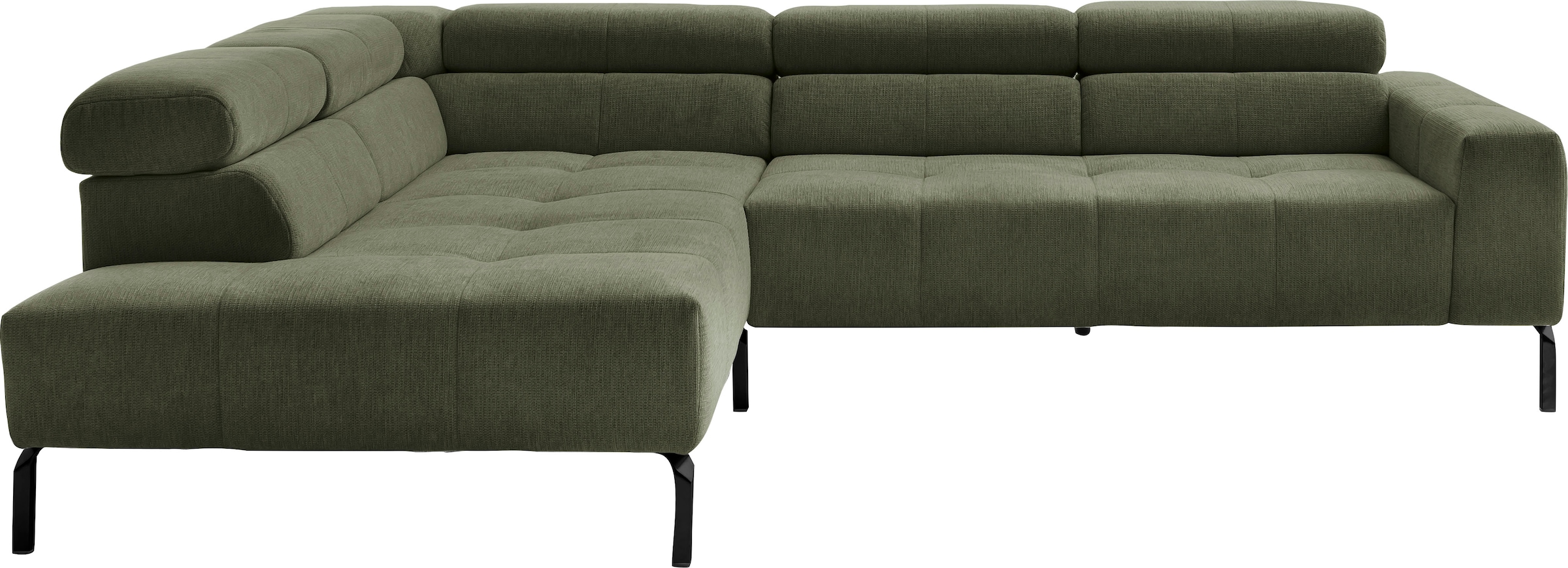 Home affaire Ecksofa »Claya Move, L-Form, Kopf- & Rückenverstellung, Breite 282 cm« Moderne Steppung, weicher Polsteraufbau & saugroboterfreundliche Höhe