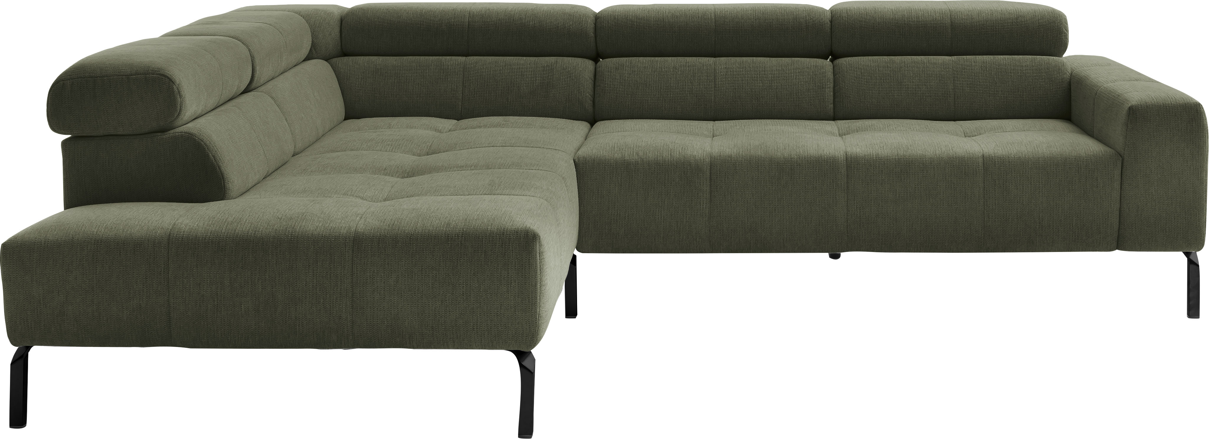 Home affaire Ecksofa "Claya Move, L-Form, Kopf- & Rückenverstellung, Breite 282 cm" Moderne Steppung, weicher Polsteraufbau & saugroboterfreundliche Höhe