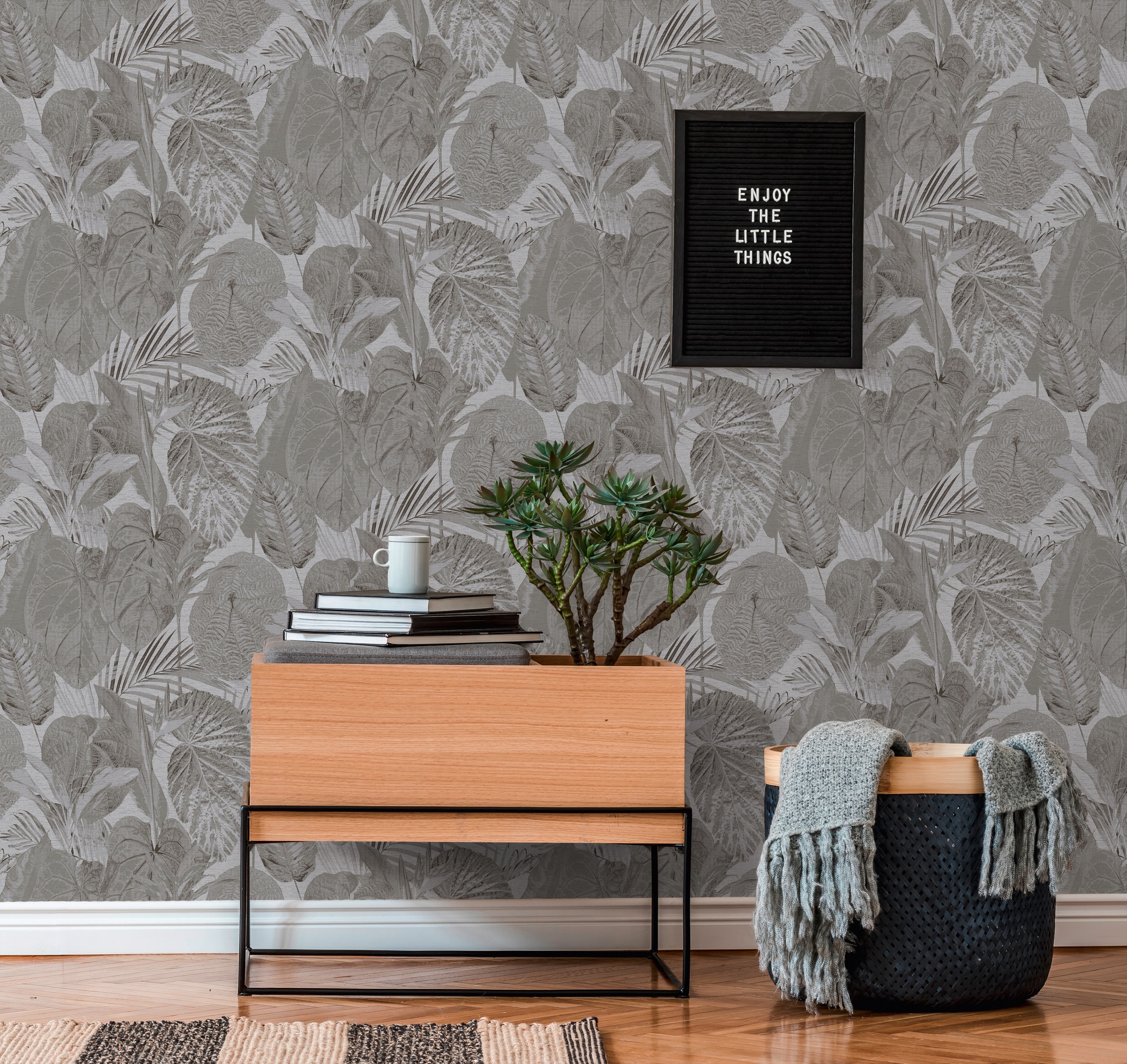 living walls Vliestapete "Famous Garden Natur-Tapete Mustertapete Dschungel-Optik Dschungeloptik" matt strukturiert Vliestapete botanisch für Schlafzimmer Küche Wohnzimmer Dschungel Flur