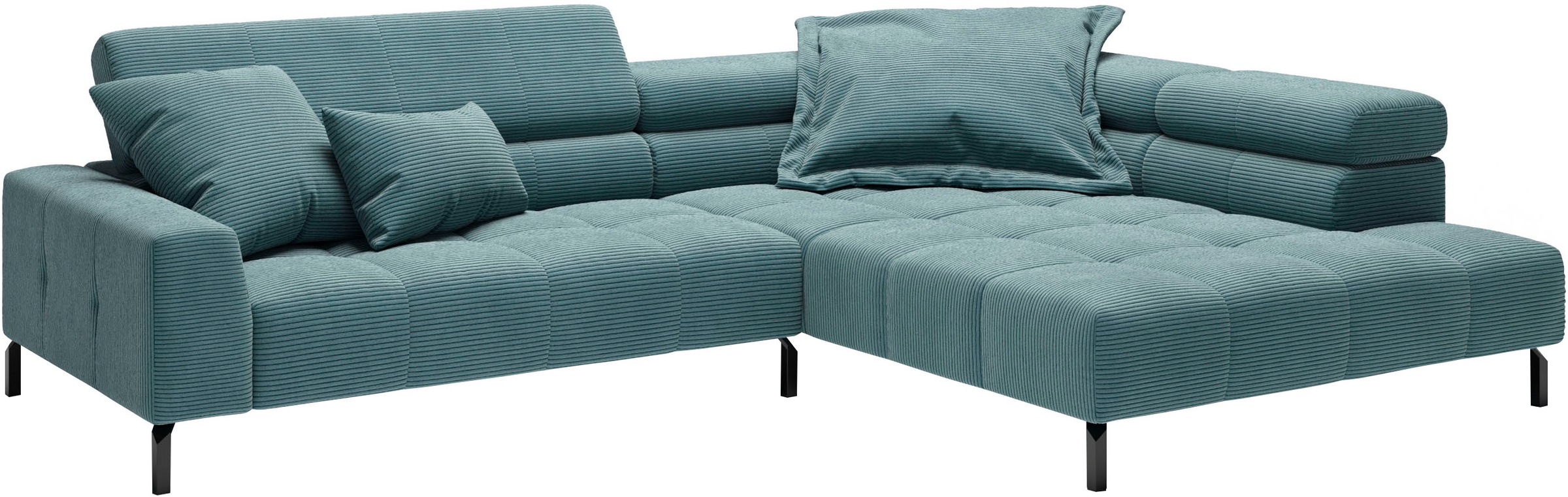 Places of Style Ecksofa »Cleveland, L-Form, incl. Kopfteilverstellung, Breite 311 cm«, wahlweise elektrischer Sitzvorzug