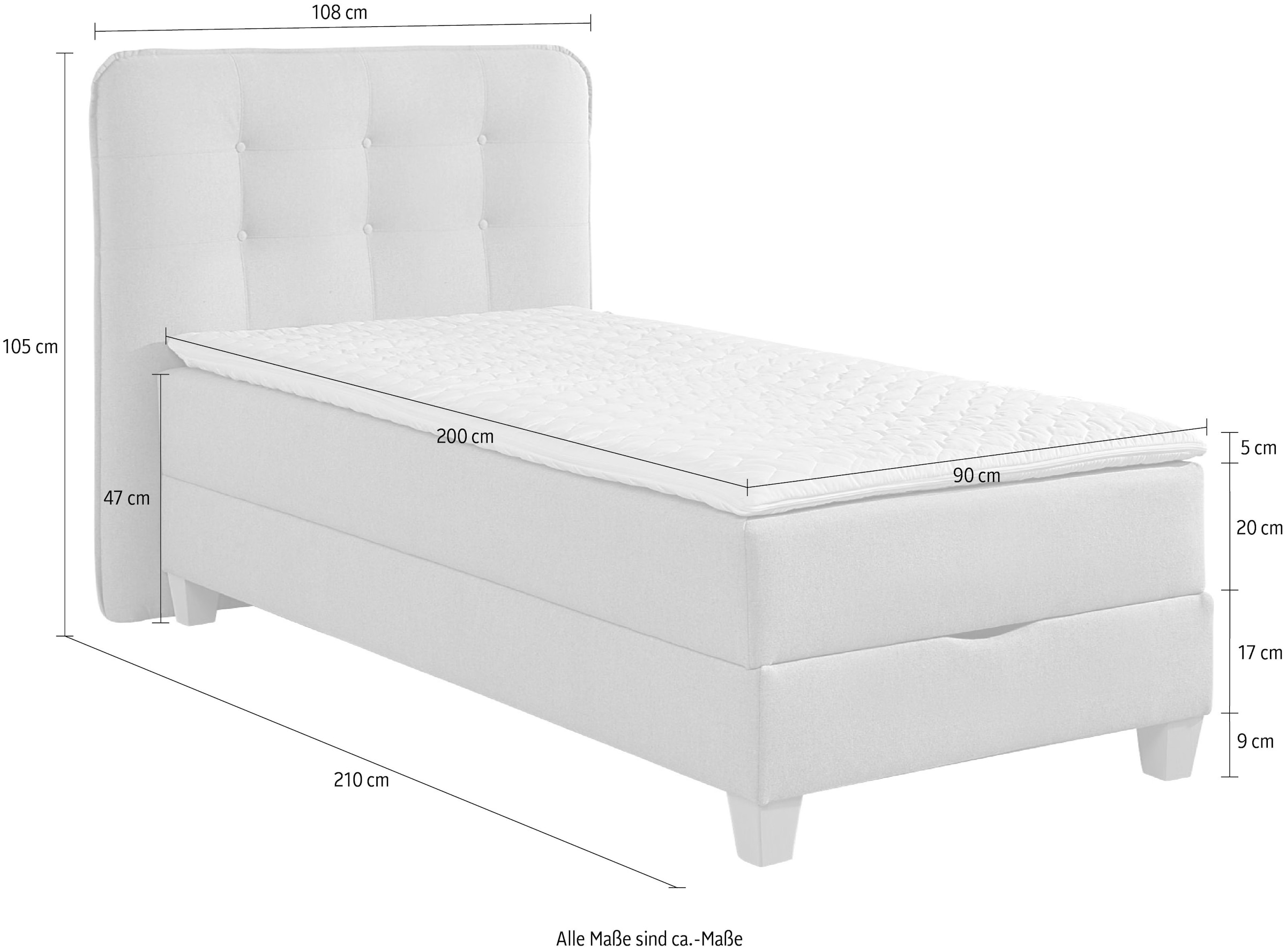 Home affaire Boxbett, inklusive Kaltschaum-Topper und Bettkasten