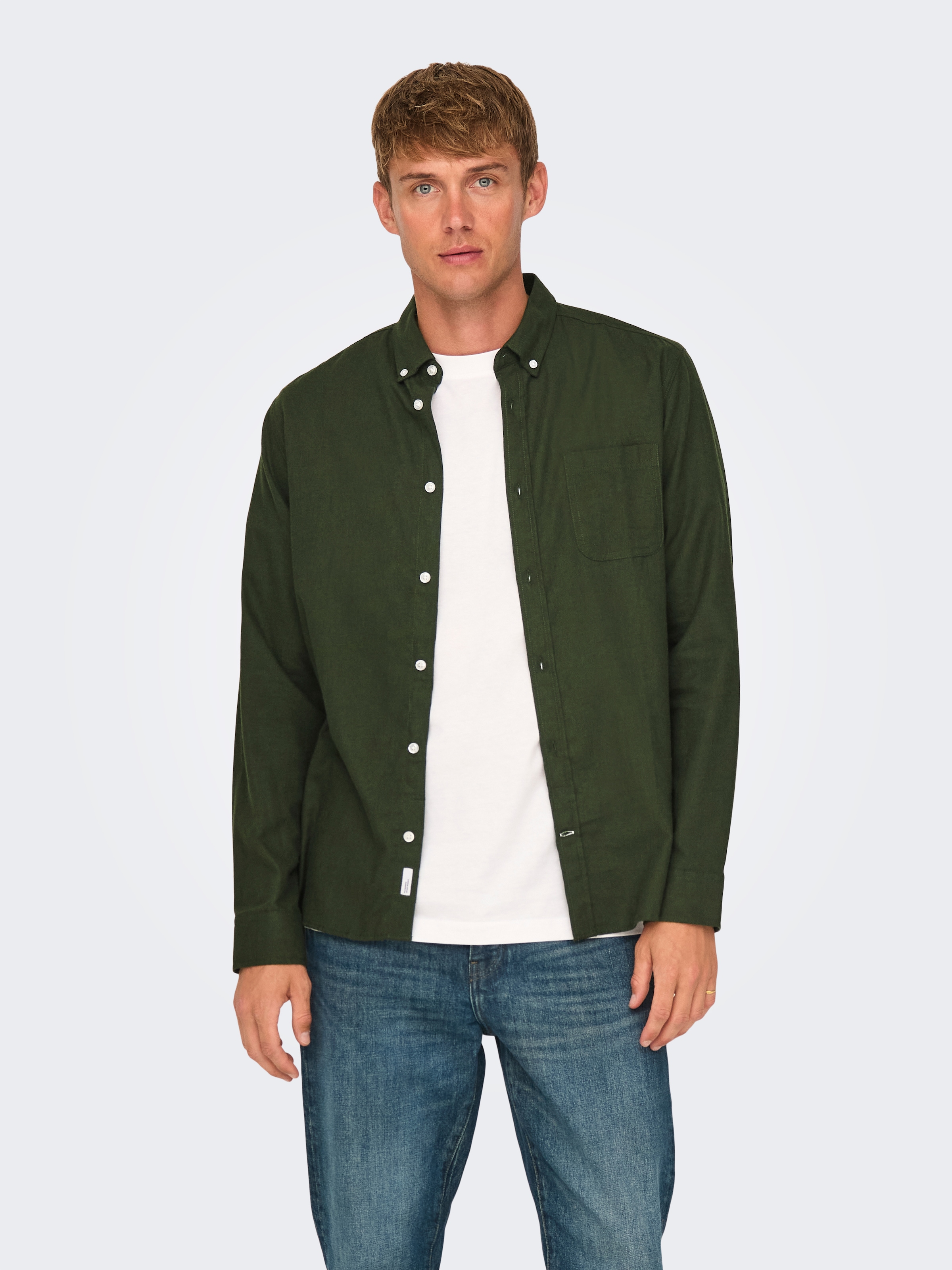 ONLY & SONS Langarmhemd "ONSROAD LIFE REG MELANGE LS SHIRT NOOS" günstig online kaufen