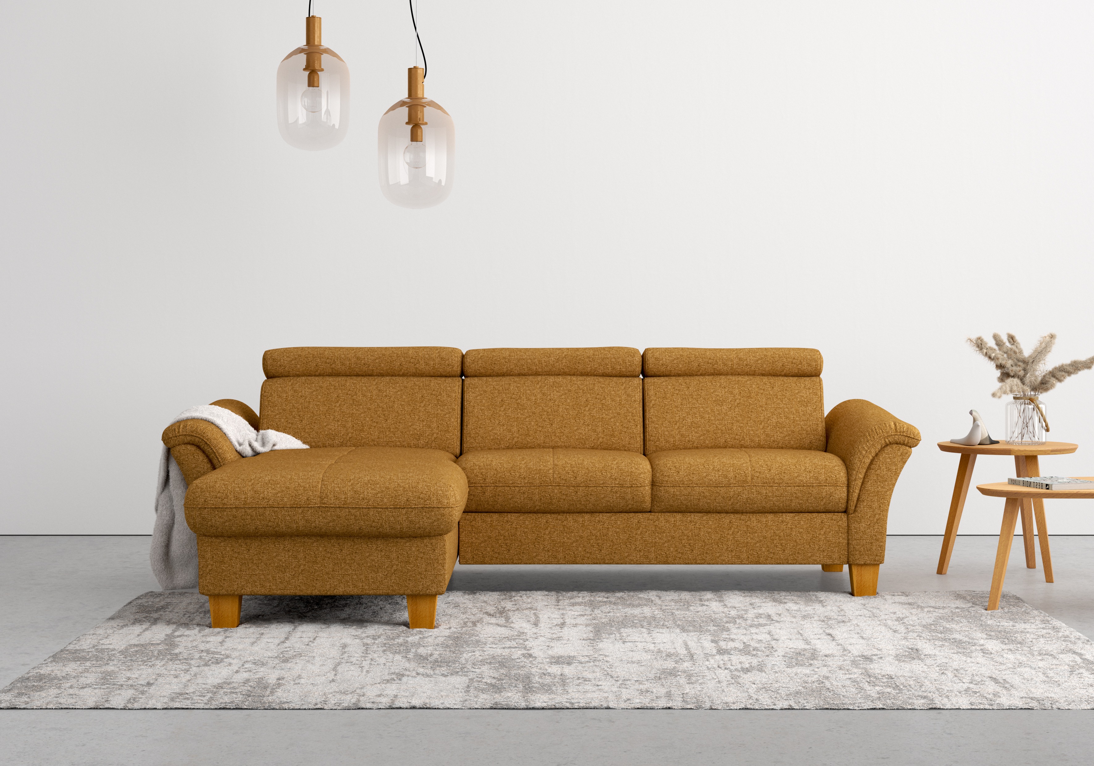 Thumbnail - Home affaire Ecksofa "Lindgren L-Form", wahlweise mit Bett mit klappbaren Rollen, Kasten und Kopfverstellung