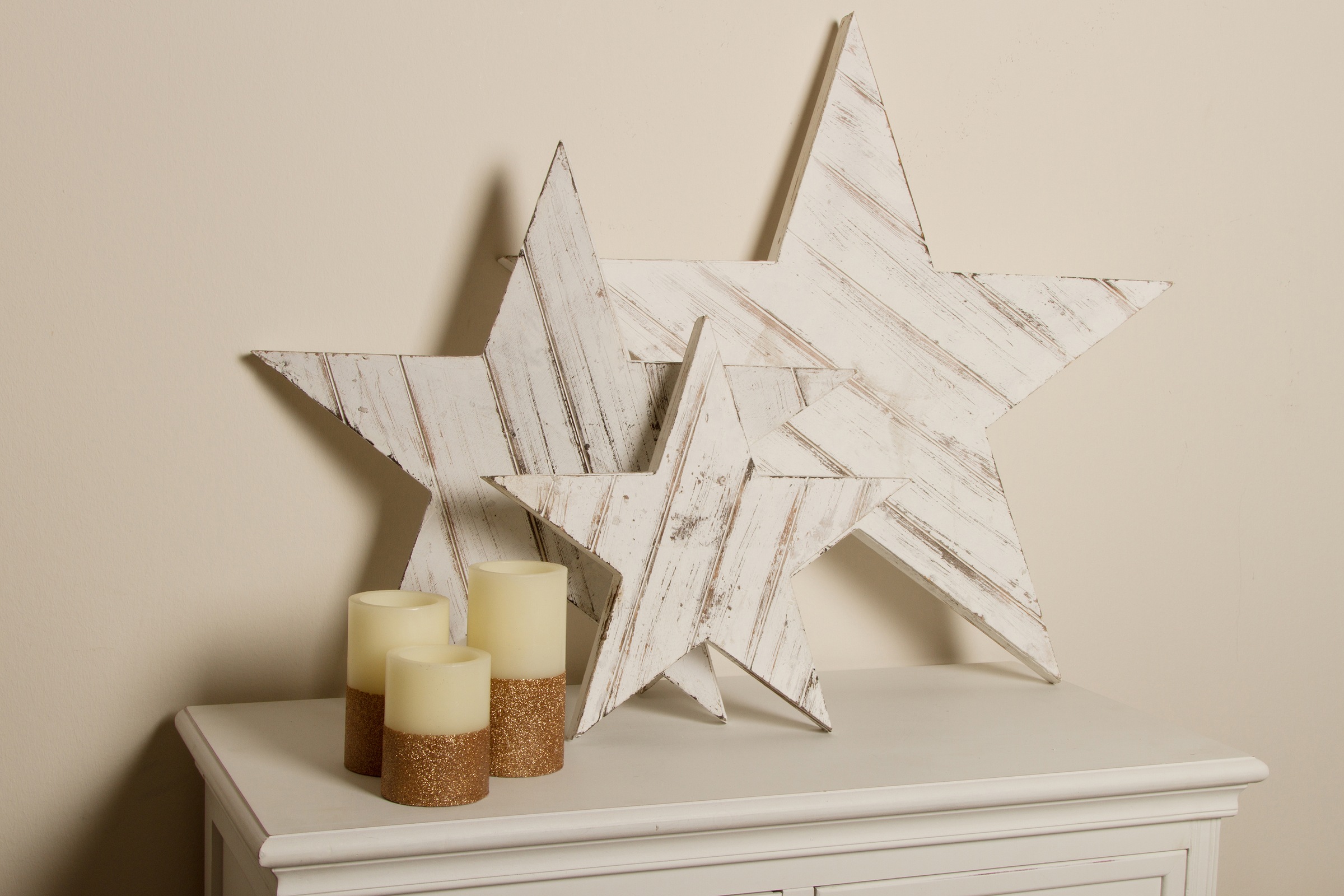 Myflair Möbel & Accessoires Dekostern "Weihnachtsstern, Dasher, Weihnachtsdeko" aus Holz, in drei verschiedenen Größen