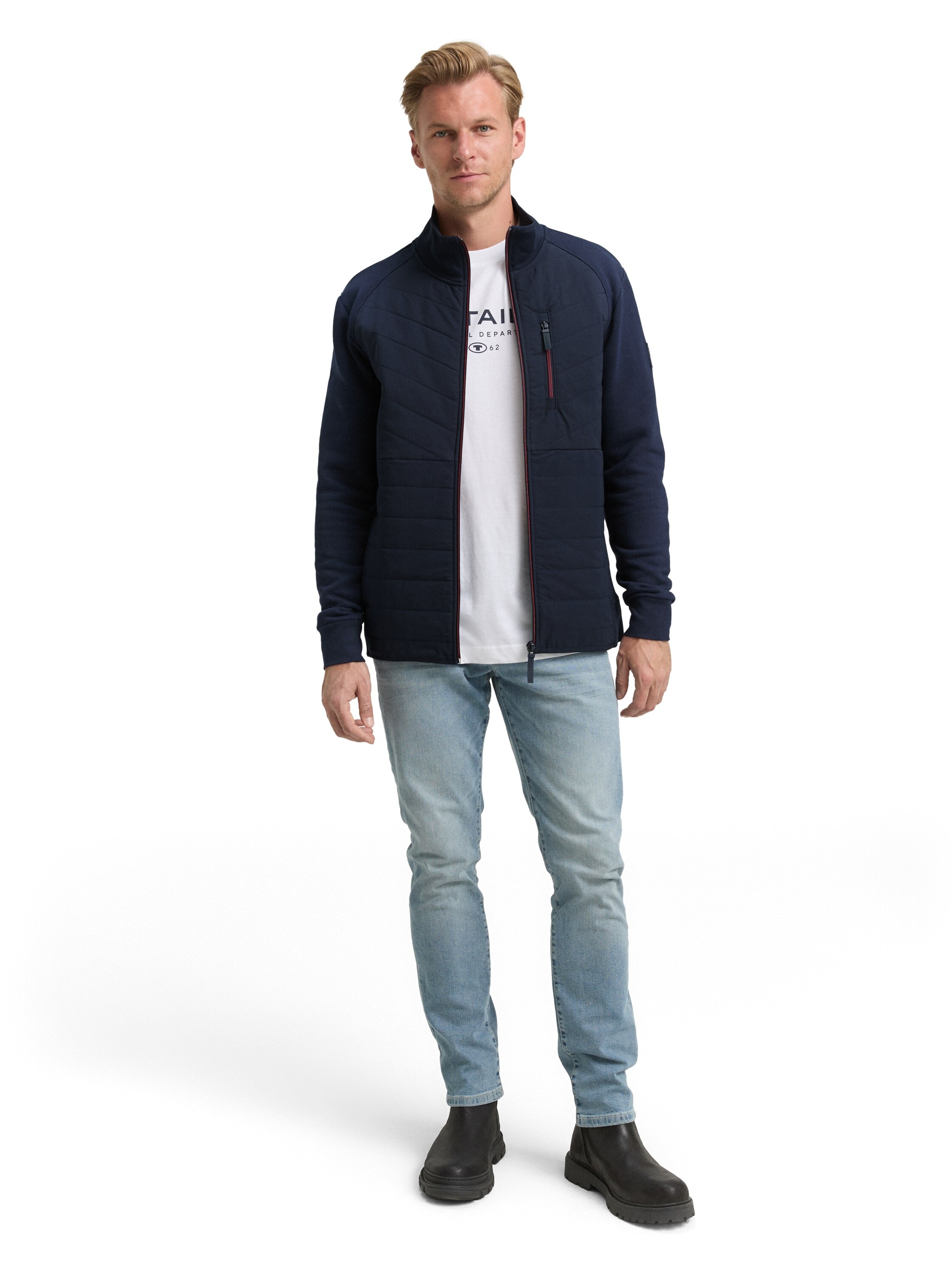TOM TAILOR Sweatjacke, mit Logo Stickerei