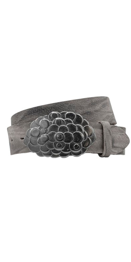 Ledergürtel RETTUNGSRING GÜRTEL, Damen, Gr. 90, grau, Büffelleder, Gürtel Ledergürtel
