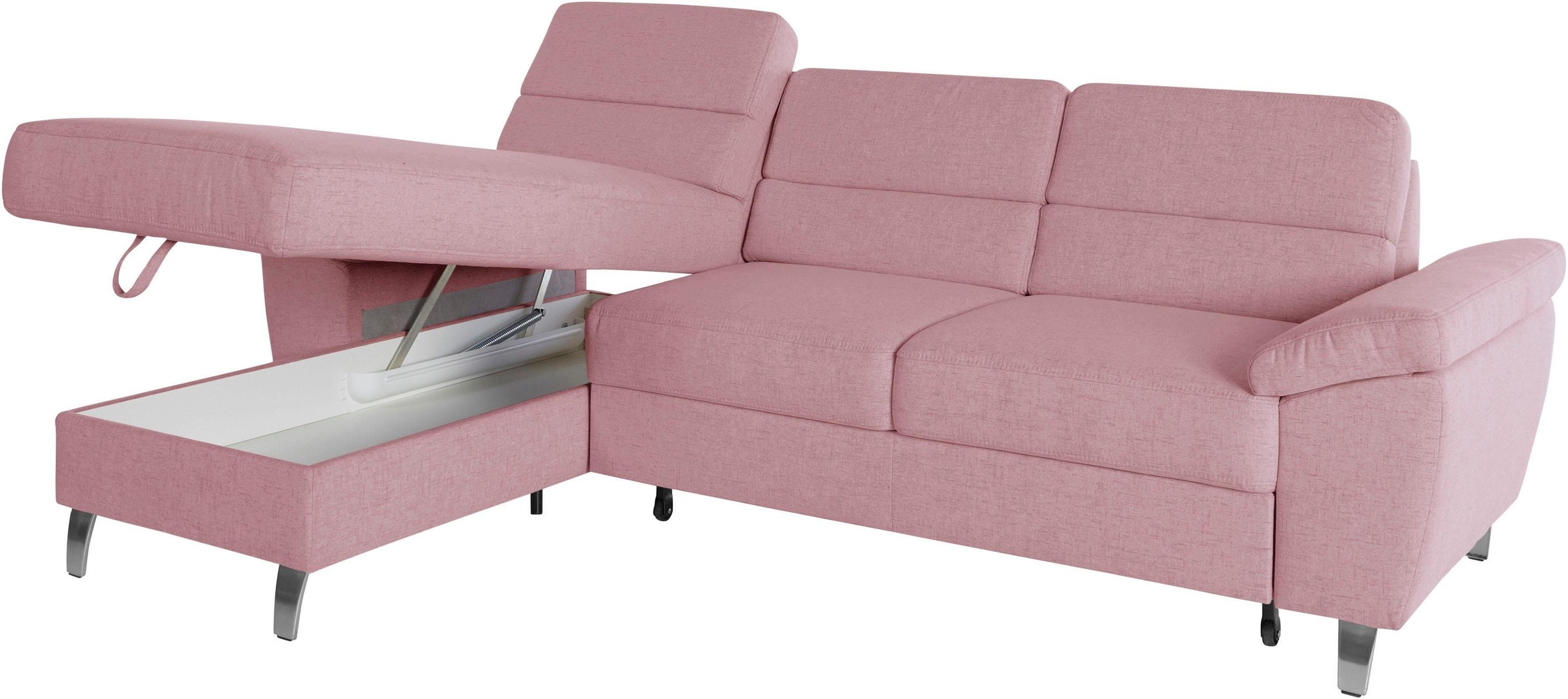 sit&more Ecksofa »Sorano L-Form«, wahlweise mit Bettfunktion und Bettkasten