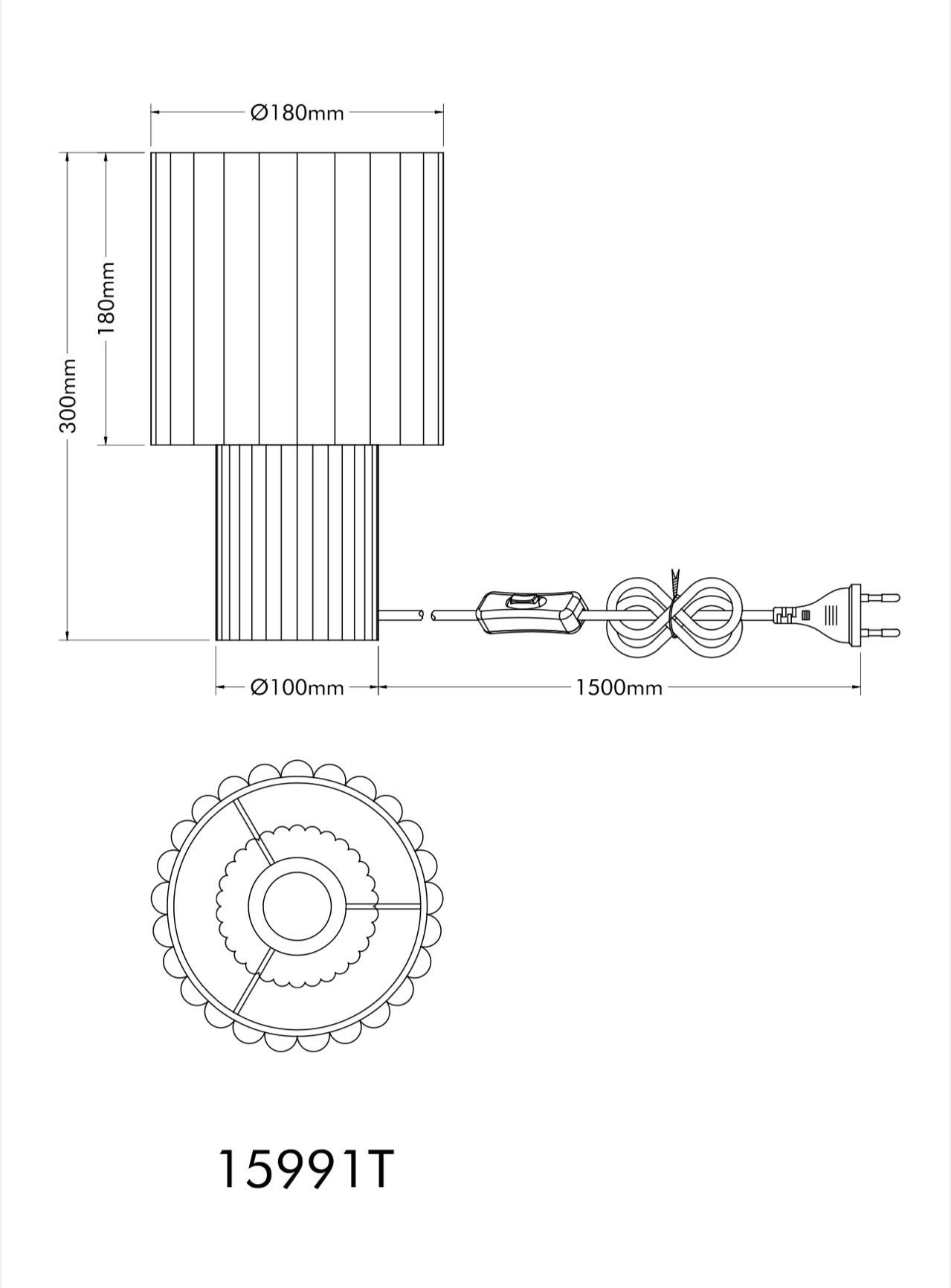 GLOBO LIGHTING Tischleuchte »JANNIE« E27 1 Stk. Holz-Tischleuchte, Leinen-Schirm, Wippschalter, E27, Ø180mm