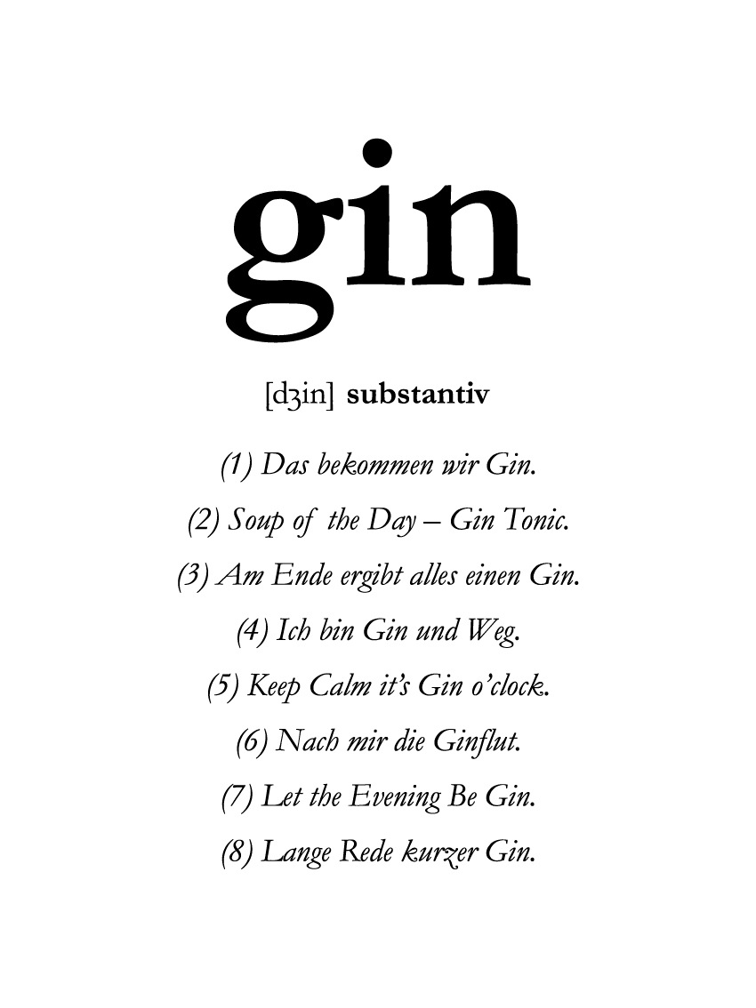 queence Poster "Gin", Schriftzug-Schwarz-Weiß-Sprüche & Texte, (1 St.) günstig online kaufen